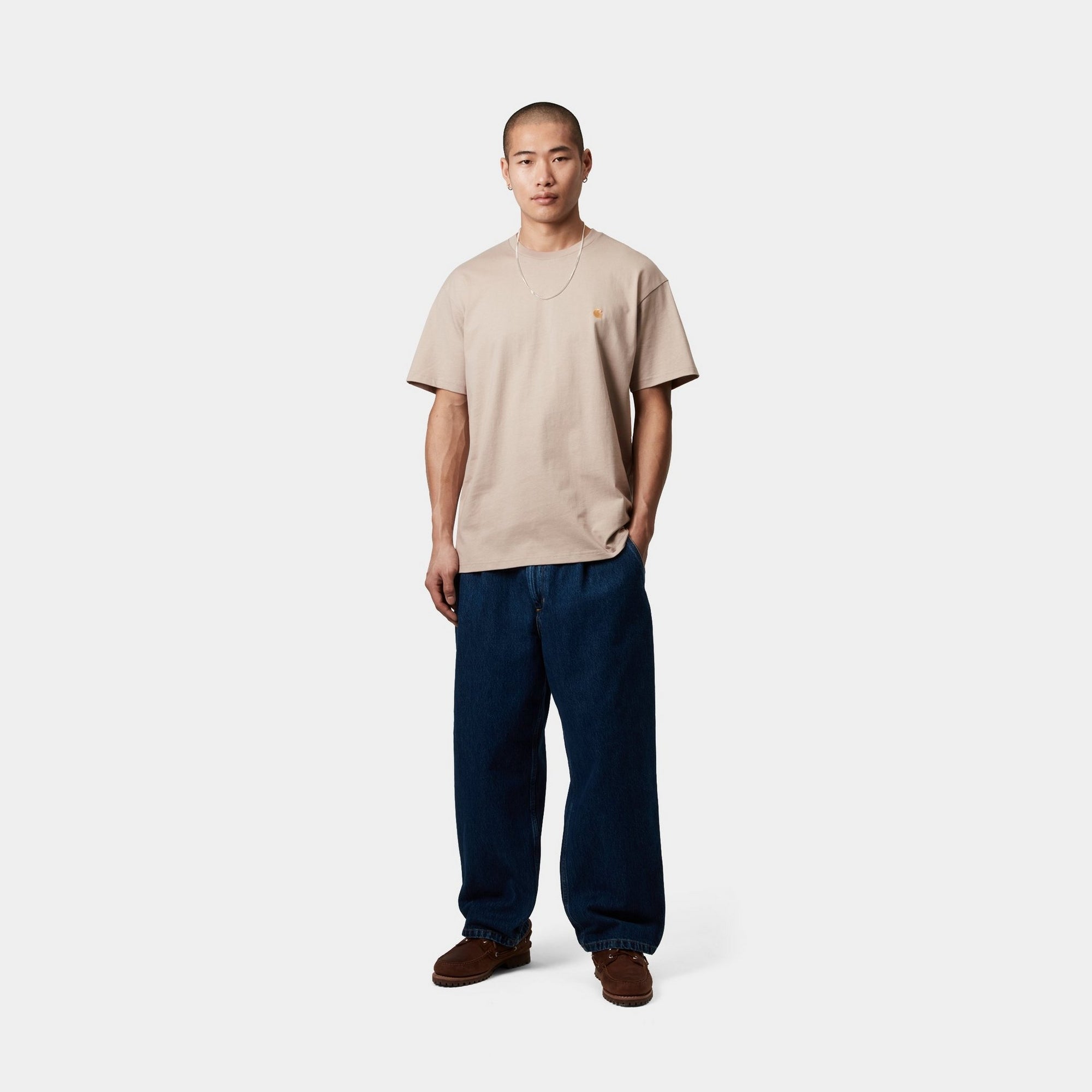 Chase T-Shirt for Men & Women | Soft Cotton Casual Tee in Dusky Beige | Perfect for Everyday Wear, Outings & Layering