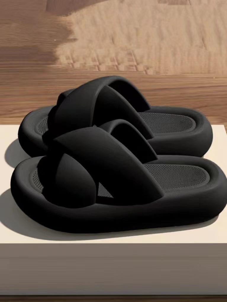 Lovevop Cream Platform Bread Slippers - Soft & Comfortable House Shoes for Women, Non-Slip Indoor Slides - Perfect for Home, Lounge, Dorm & Cozy Relaxation