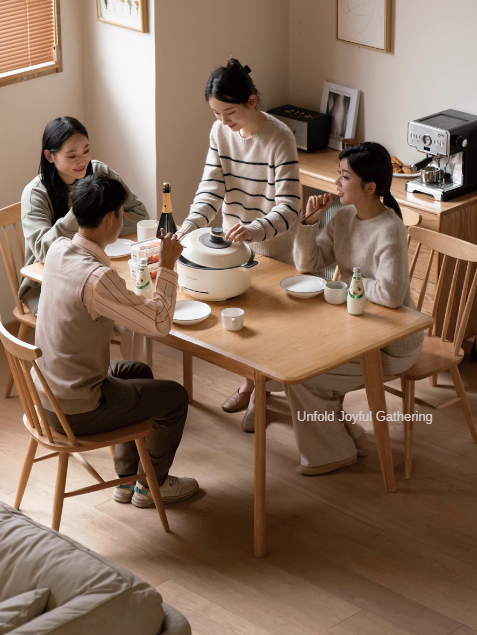 Solid Oak & Ash Wood Nordic Wall Mounted Extendable Dining Table - Space Saving Retractable Design for Small Apartments & Modern Homes