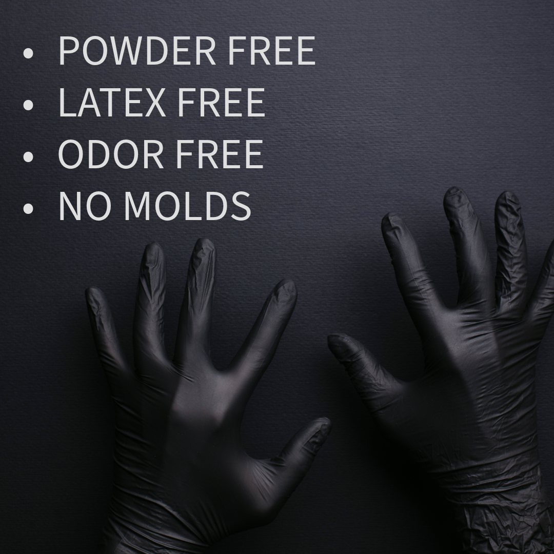 Premium Black Disposable Gloves - 100 Pack, Latex-Free & Powder-Free for Food Handling, Cleaning, Medical Use, and Hygiene Protection