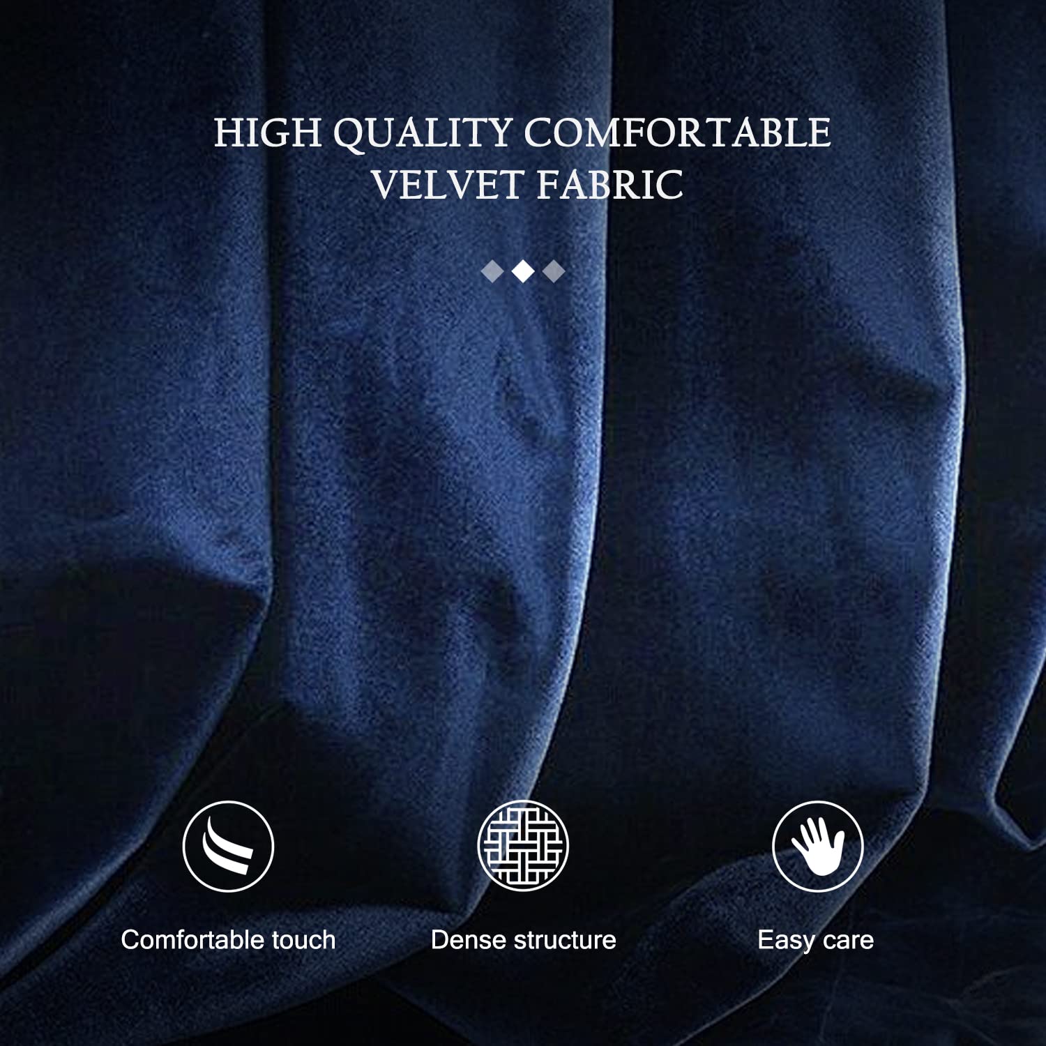 Luxury Velvet Upholstered Dining Chairs Set of 6 - Button Tufted Back with Nailhead Trim - Elegant Blue Velvet Dining Room Chairs for Kitchen, Bedroom, Restaurant - Perfect for Home Decor, Wedding, and Fine Dining