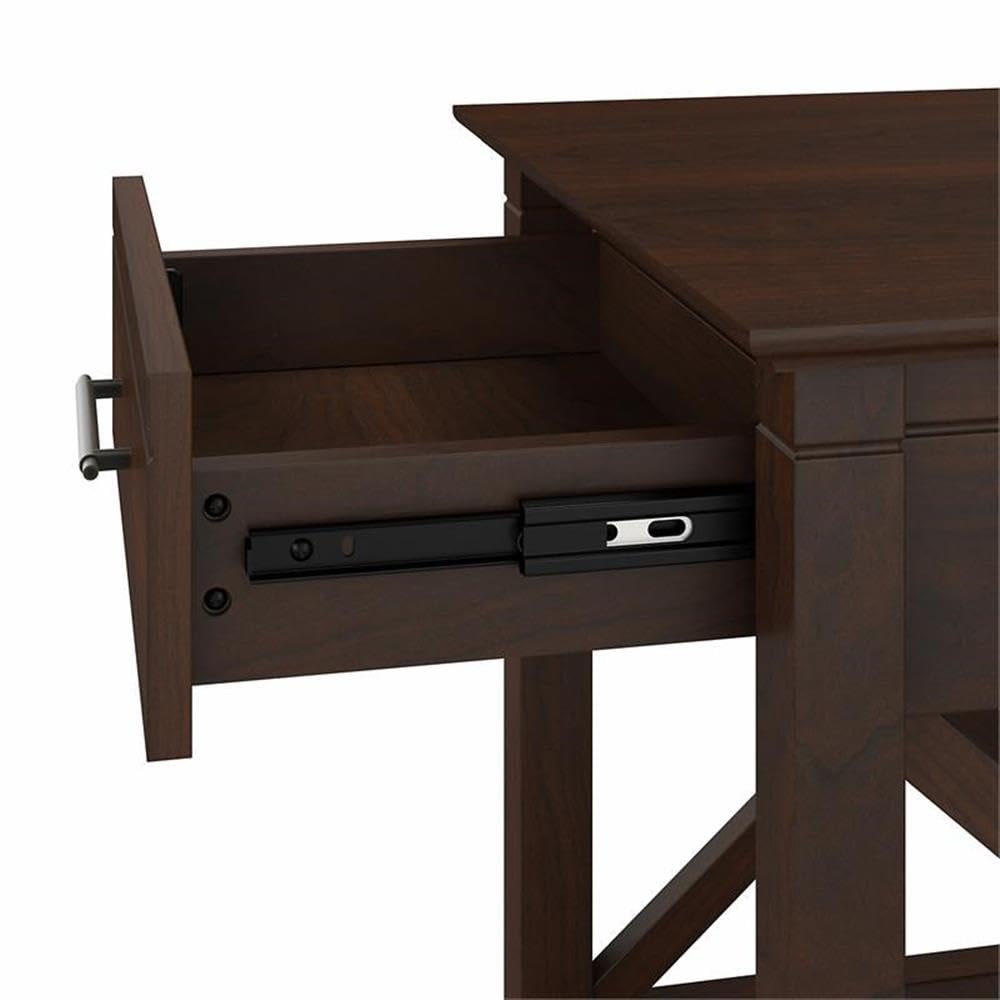 BOWERY HILL Cherry Wood Nightstand with Drawer - Modern Bedside Table for Bedroom, Living Room, or Guest Room - Sturdy Engineered Wood Construction