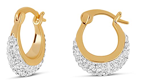Fun Crystal Hoop / 14K Gold Plated