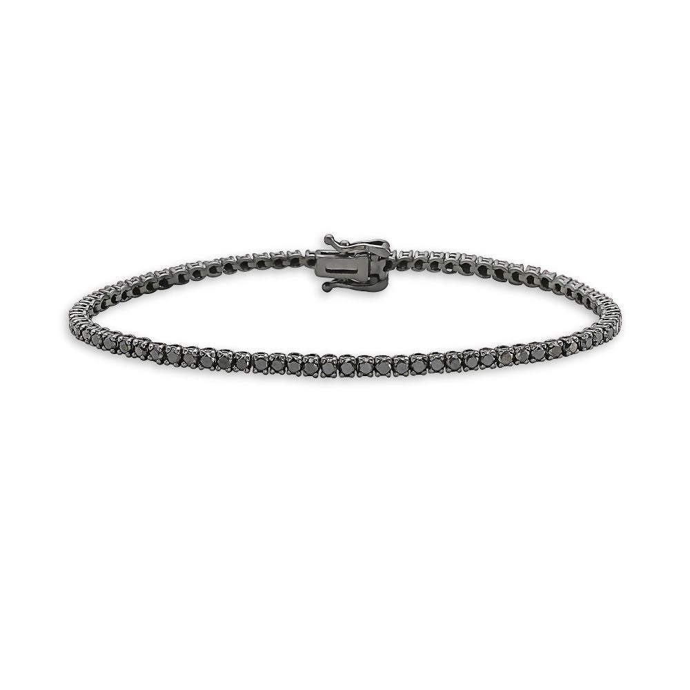 6.00 ct Black Diamond Tennis Bracelet - 14K Gold 3mm 4-Prong Setting | Ready to Ship | Perfect for Weddings, Anniversaries & Special Occasions