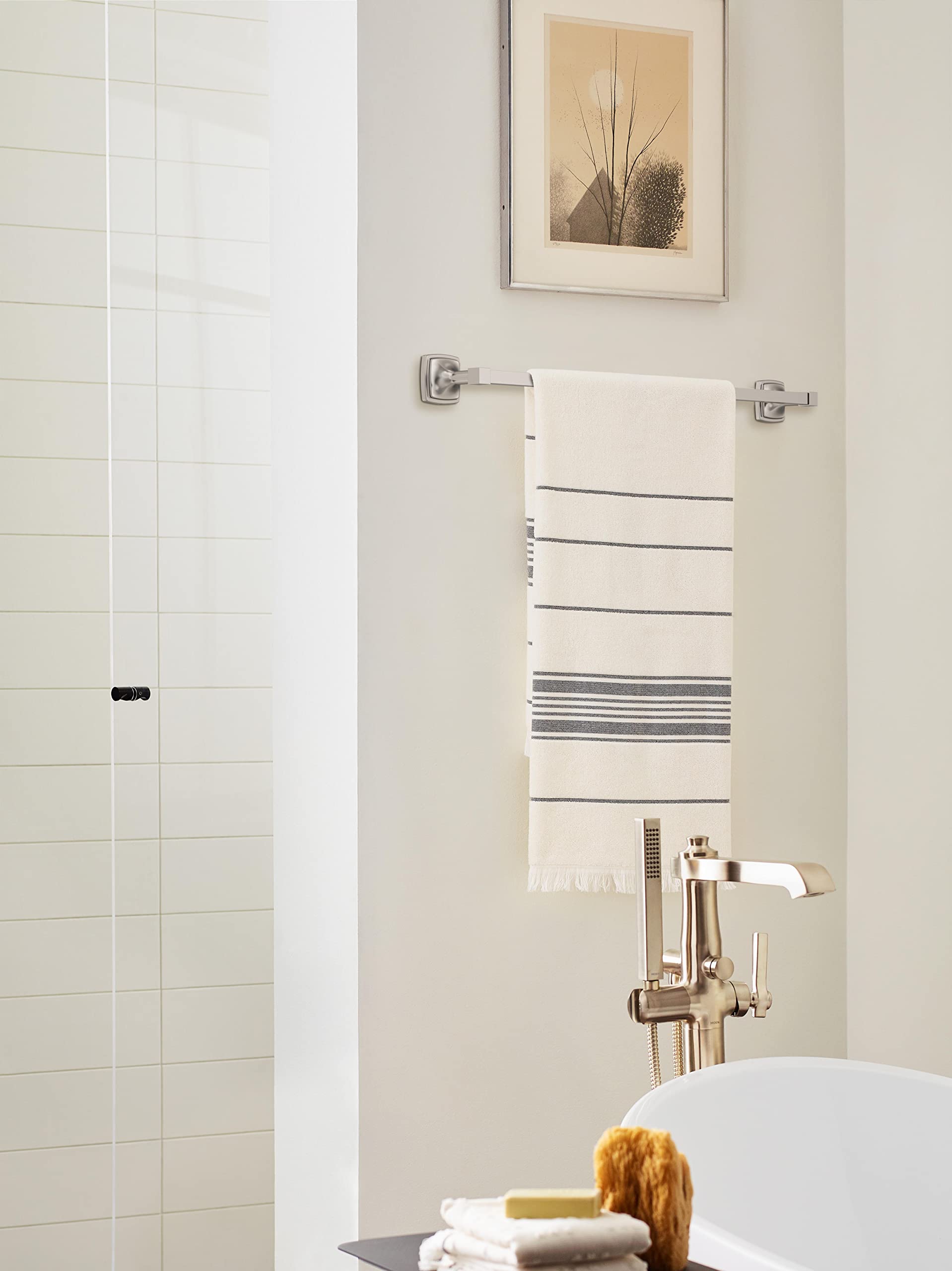 Amerock BH36094G10 Brushed Nickel 24-Inch Towel Bar - Modern Bathroom Towel Rack Holder for Bathroom, Spa, and Guest Room Decor | Durable Bath Hardware Accessories (610mm)