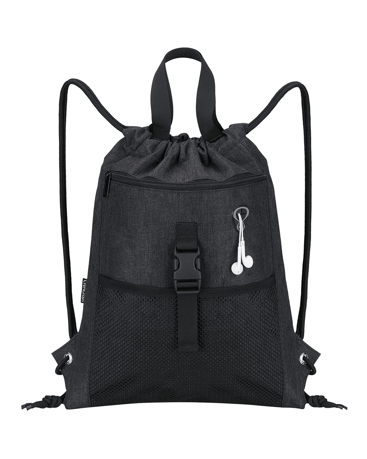 LIVACASA Drawstring Gym Bag with Pockets - Sports Sack with Handle for Men & Women - Perfect for Workout, Travel & Outdoor Activities