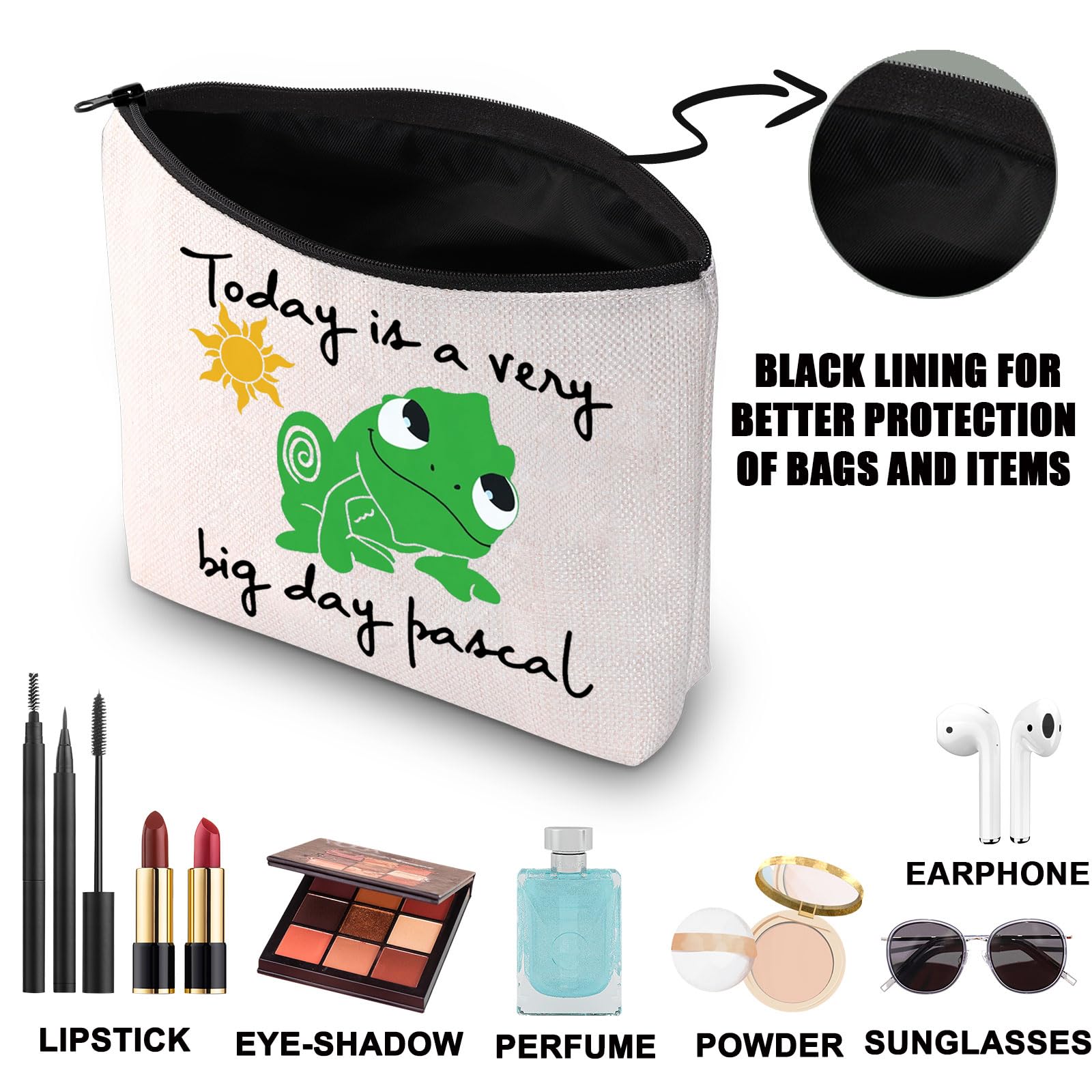 JNIAP Pascal Makeup Bag - Cute Disney-Inspired Cosmetic Pouch for Women & Girls | Perfect Gift for Birthday, Travel, or Daily Use | High-Quality Zipper Pouch for Makeup, Toiletries & Accessories