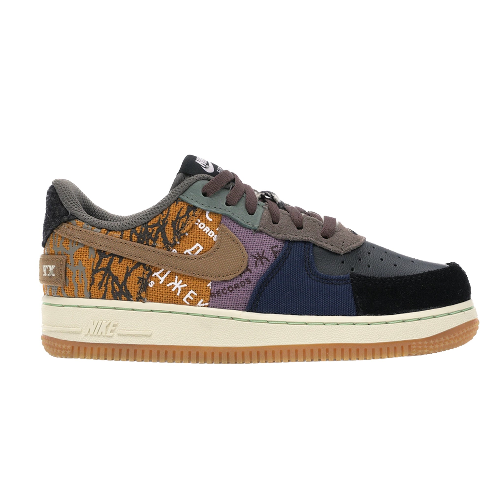 Nike Air Force 1 Low PS Travis Scott Cactus Jack Sneakers - Multi-Color Muted Bronze Fossil Kids Shoes for Casual Wear & Street Style Fashion