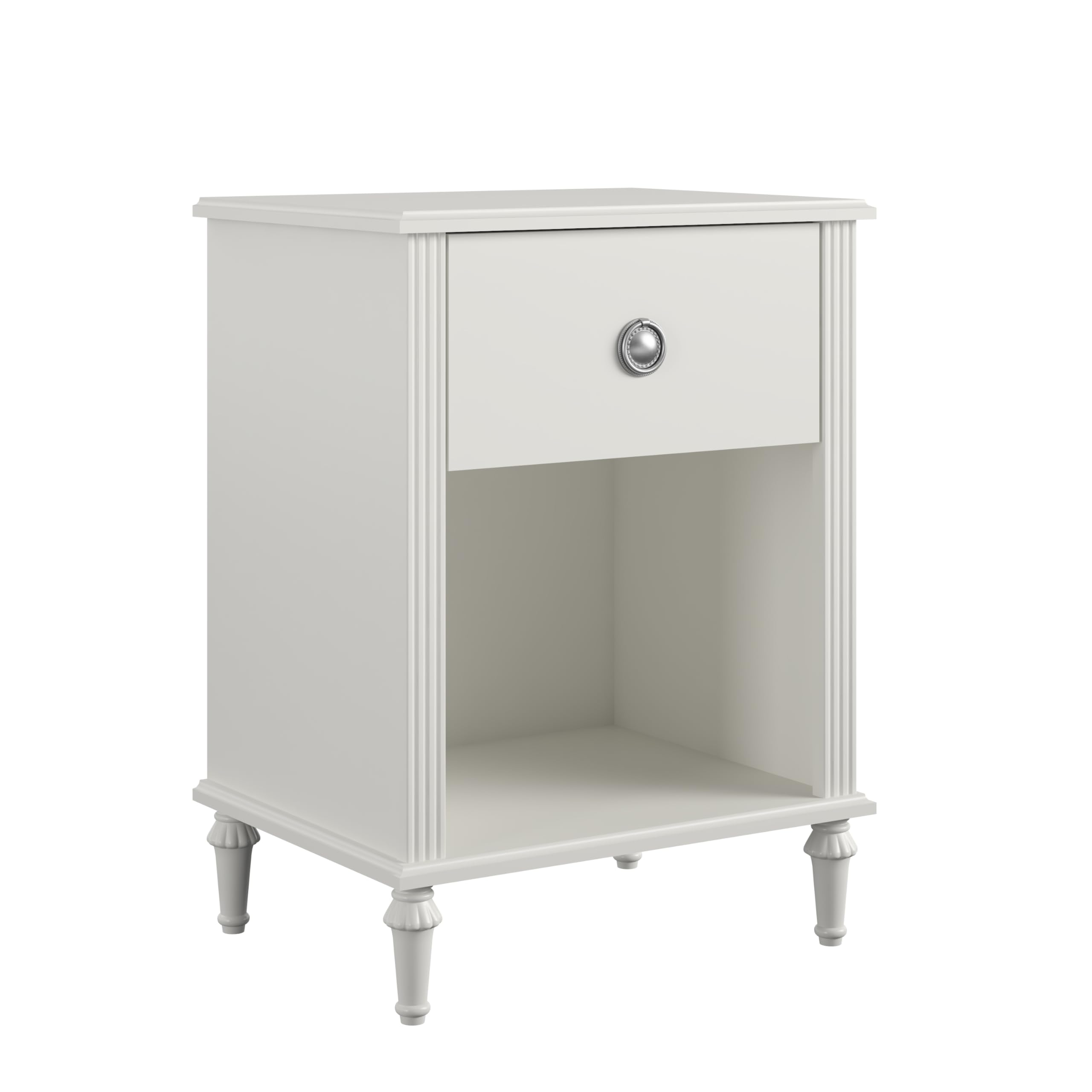 Little Seeds Rowan Valley Arden 1-Drawer White Kids Nightstand - Perfect for Bedroom, Nursery & Playroom Storage