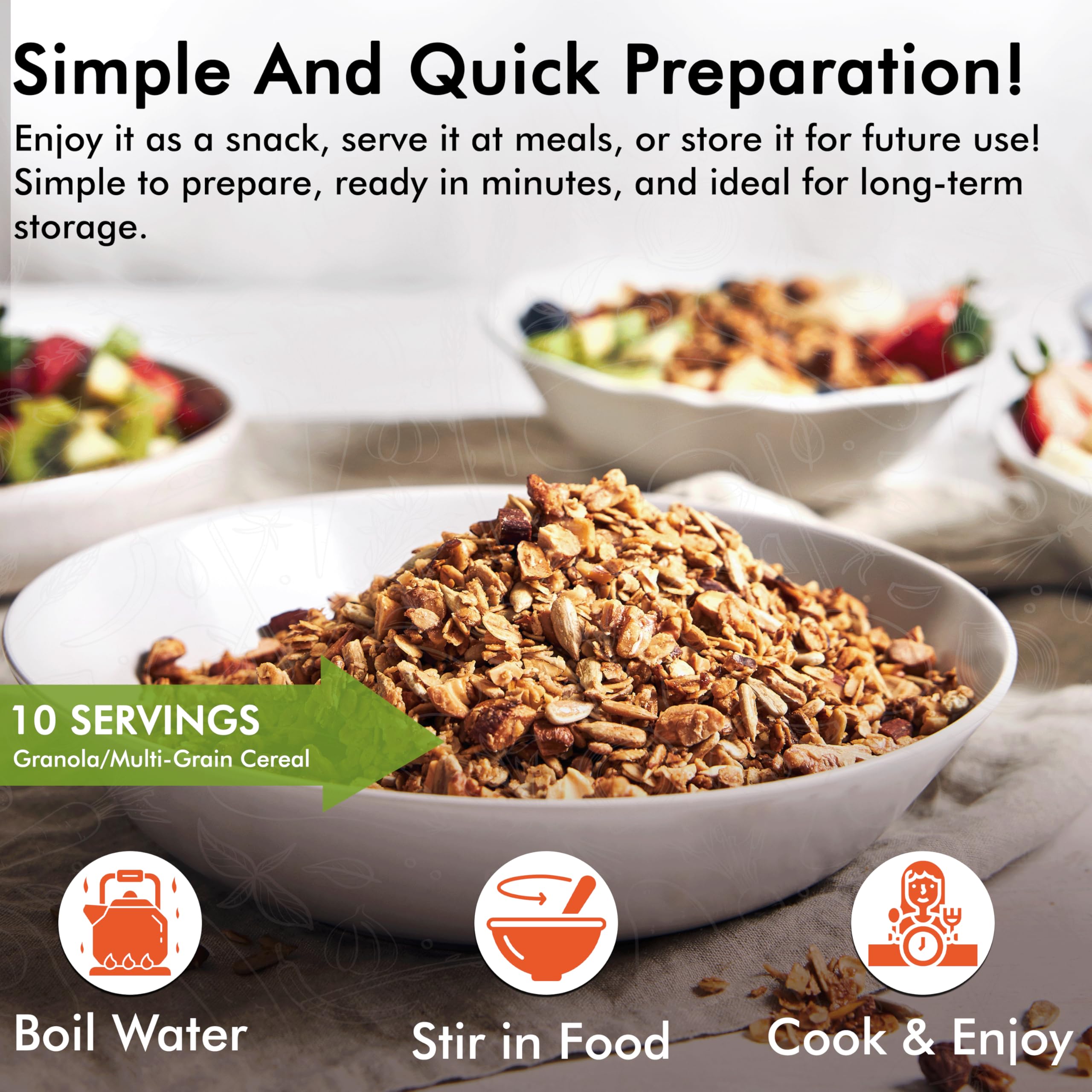 NuManna Grab-n-Go Emergency Food Bucket - 80 Servings Non-GMO, No Preservatives | Easy Prep Survival Food Storage with 25+ Year Shelf Life | Made in USA | Perfect for Camping, Hurricanes & Family Emergency Preparedness