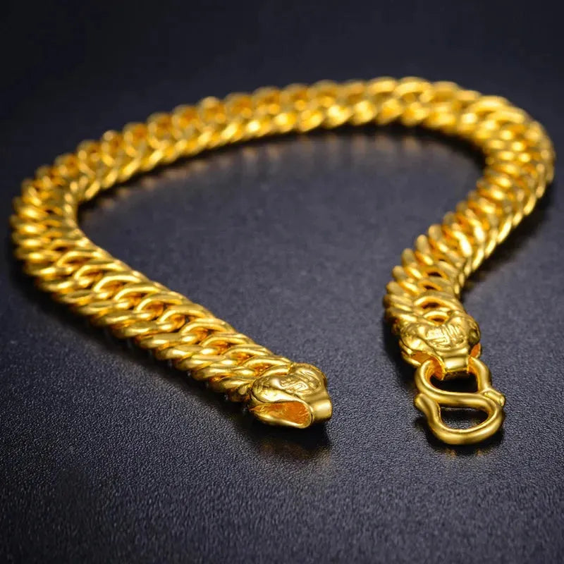 24K Pure Gold Bracelet for Men - 999 Solid Real Gold Bangle, Classic & Trendy Fine Jewelry, Luxury Gift for Him - Perfect for Weddings, Anniversaries, and Special Occasions