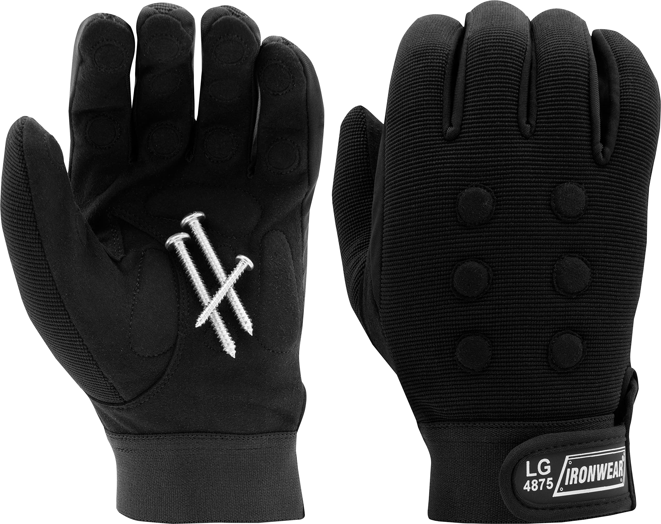 Ironwear 4875 Magnetic Work Gloves - Soft Grip for Construction & DIY