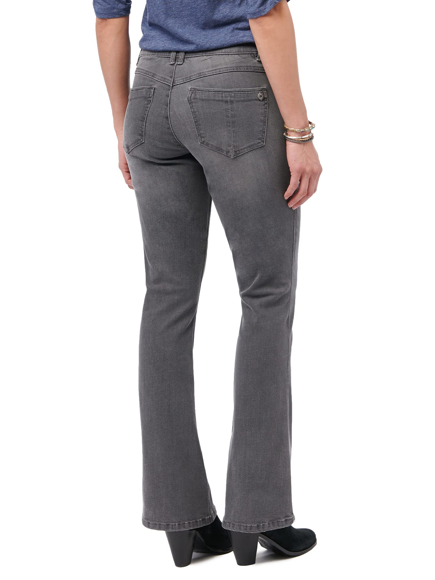 Democracy Women's Petite Plus Size Ab Solution Itty Bitty Boot Jean - High Waist Slimming Stretch Denim Pants for Curvy Women | Perfect for Casual Wear, Office & Date Night