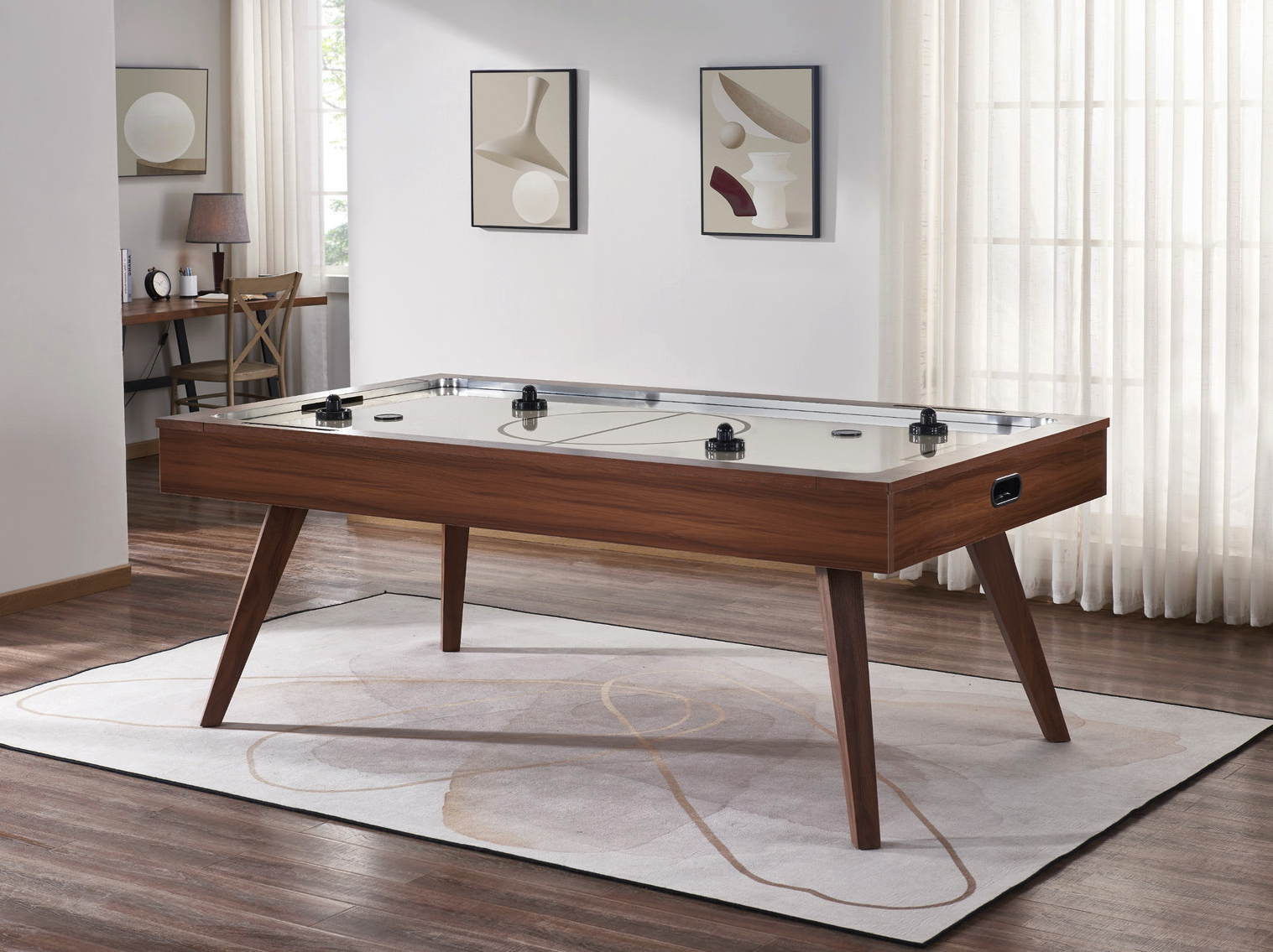 Imperial Mid Century Modern 7-Foot Air Hockey Table for Game Room & Family Entertainment - Premium Arcade Style Air Hockey Game for Kids & Adults