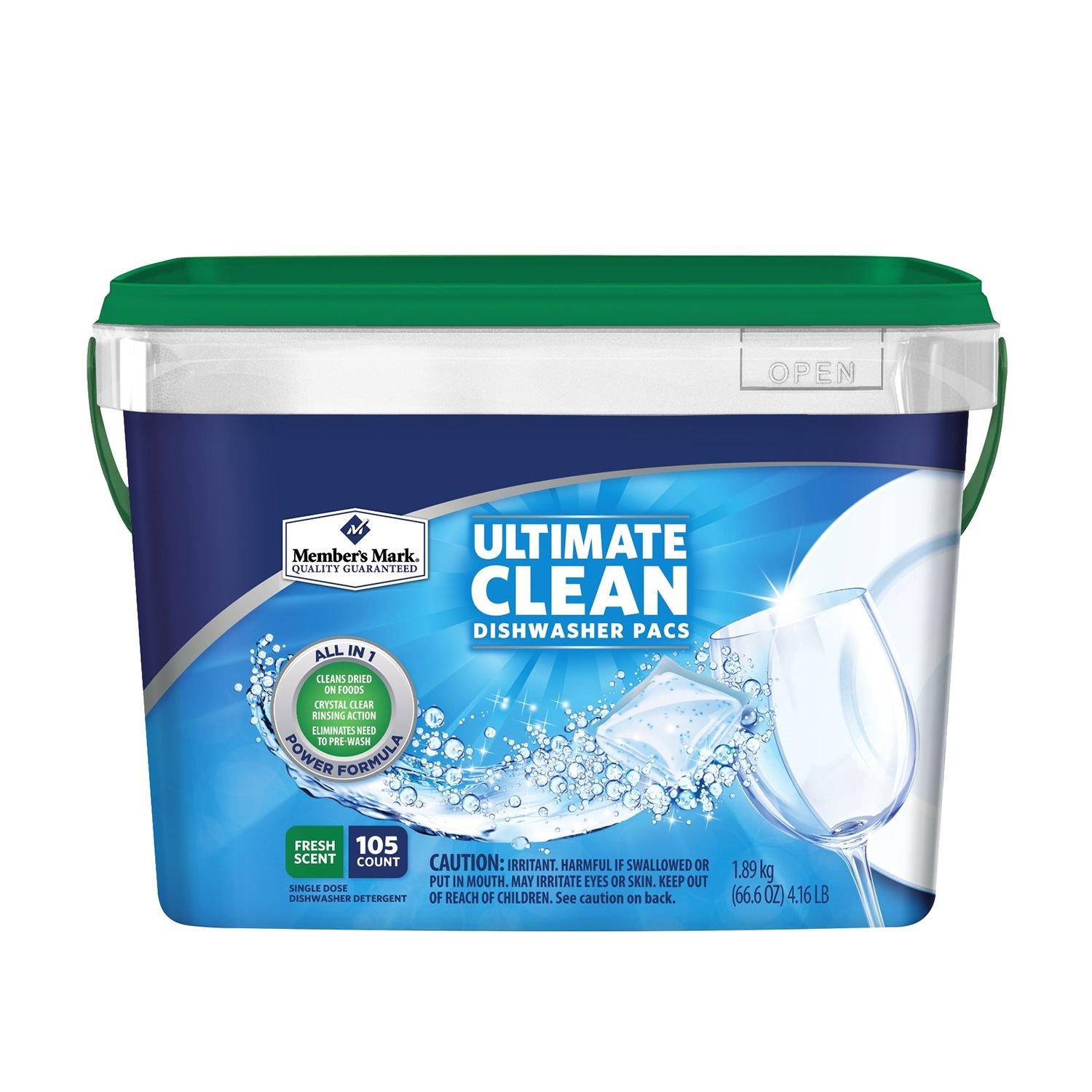 Member's Mark Ultimate Clean Automatic Dishwasher Pacs (105 Count) - Powerful Dishwashing Detergent Pods for Sparkling Clean Dishes - Perfect for Daily Use in Homes & Restaurants