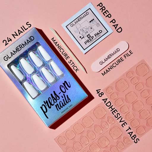 GLAMERMAID Short Almond Press-On Nails – Tortoiseshell Oval Fake Nails in Green, Brown & Amber French Tip Design | Marble Medium False Nails with UV Glossy Acrylic Finish | Easy Glue-On Nail Kits for Everyday Wear, Parties & Special Occasions