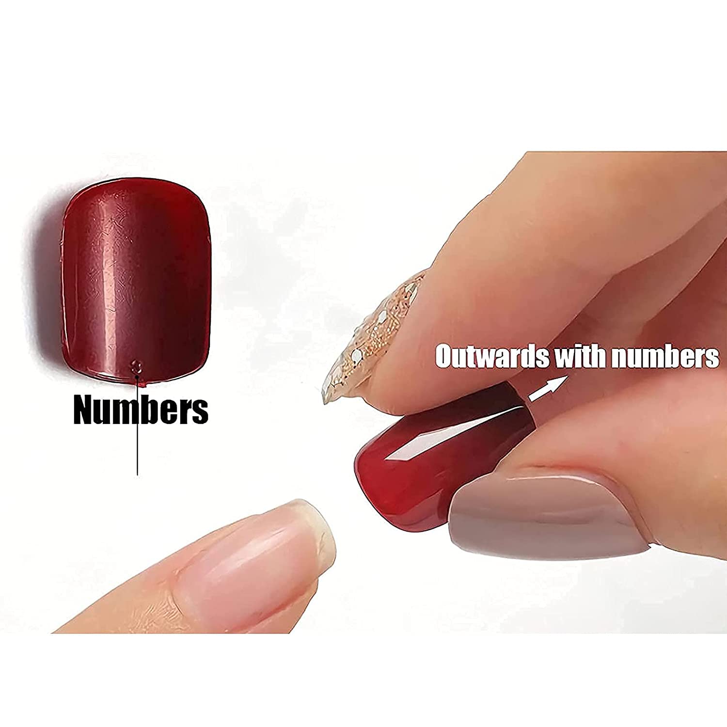 MISUD 24pcs Round Press-on Nails - Pink Wave Point Oval Acrylic Glossy Fake Nails with White Swirl Designs | Easy Glue-on Artificial Nails for Women | Perfect for Parties, Weddings & Daily Wear