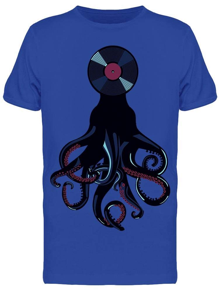 Smartprints Tentacles with Vinyl Disc Men's T-Shirt | Unique Graphic Tee for Casual Wear & Music Lovers | Perfect for Concerts, Streetwear & Gifts