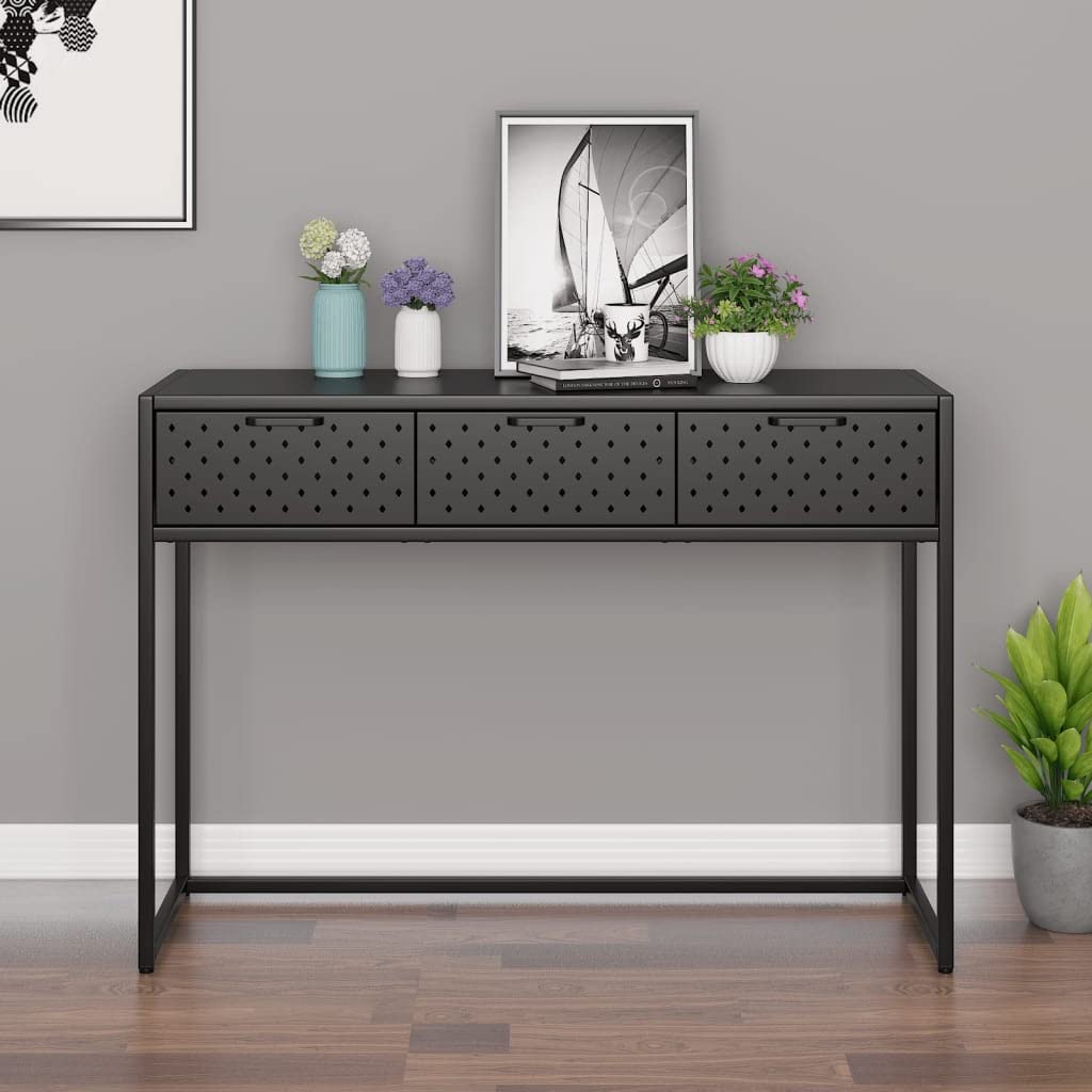 Anthracite Console Table with Drawers - 41.7