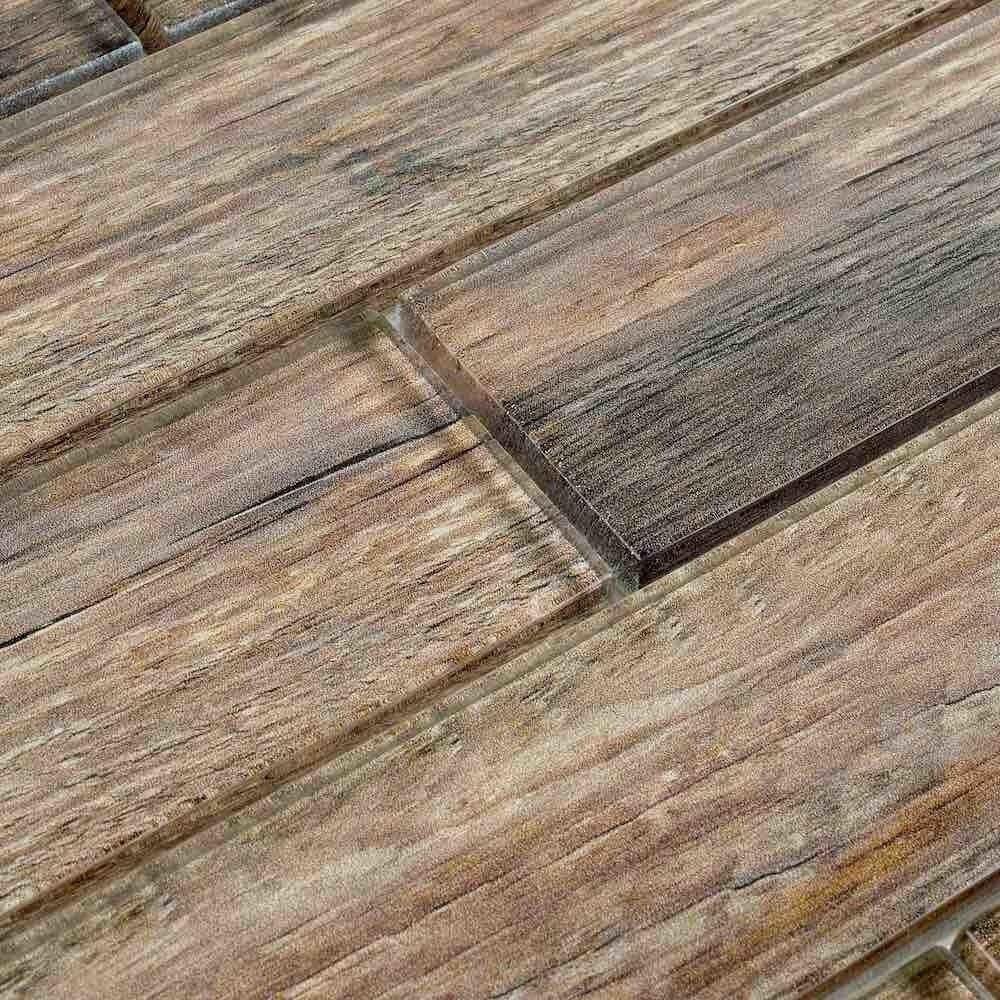 Premium Subway Glass Tile with Maple Wood Frame - 2