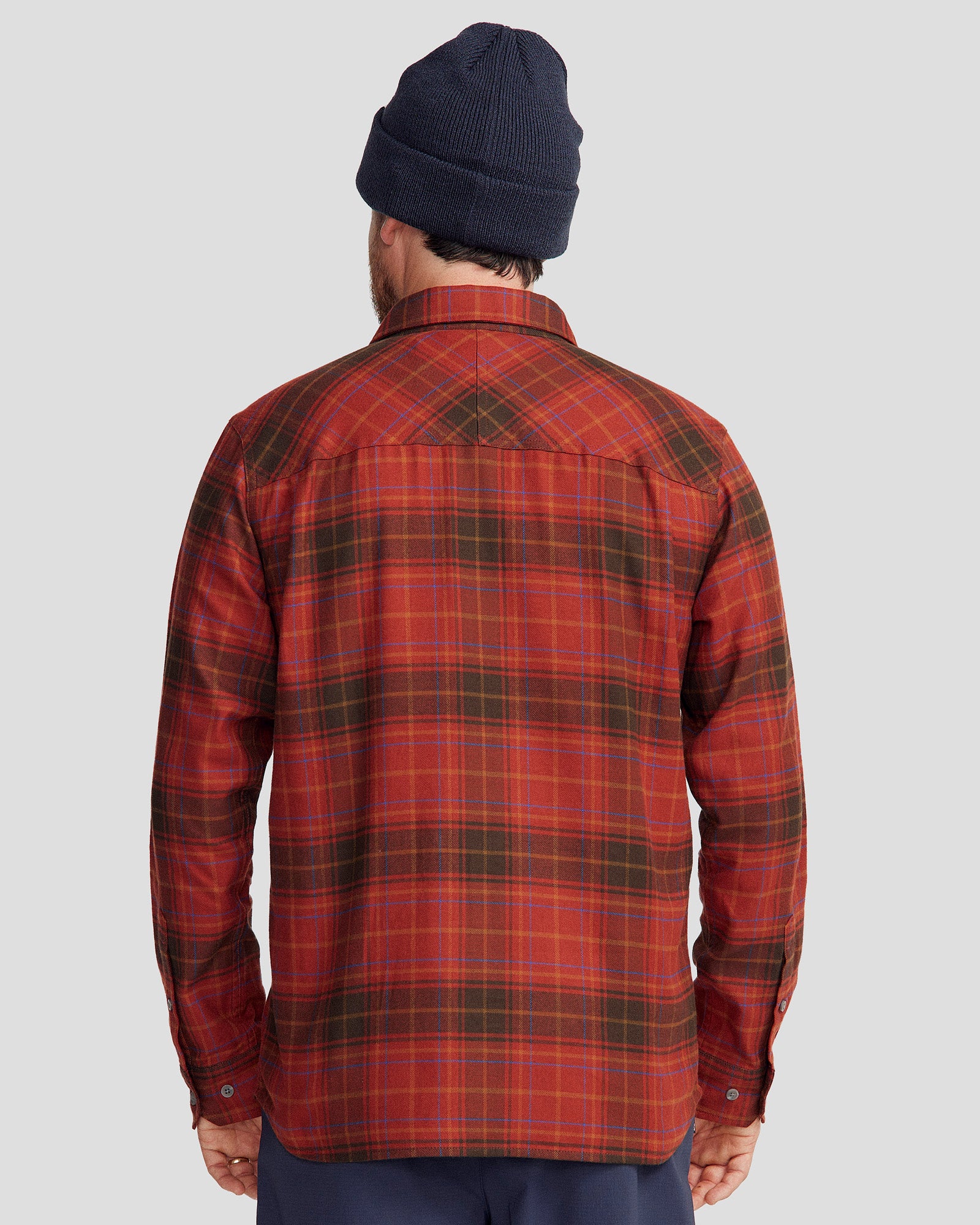 Men's Carrillon HF Long Sleeve Shirt - Hillside Plaid Redwood Flannel Shirt for Casual Wear & Outdoor Activities