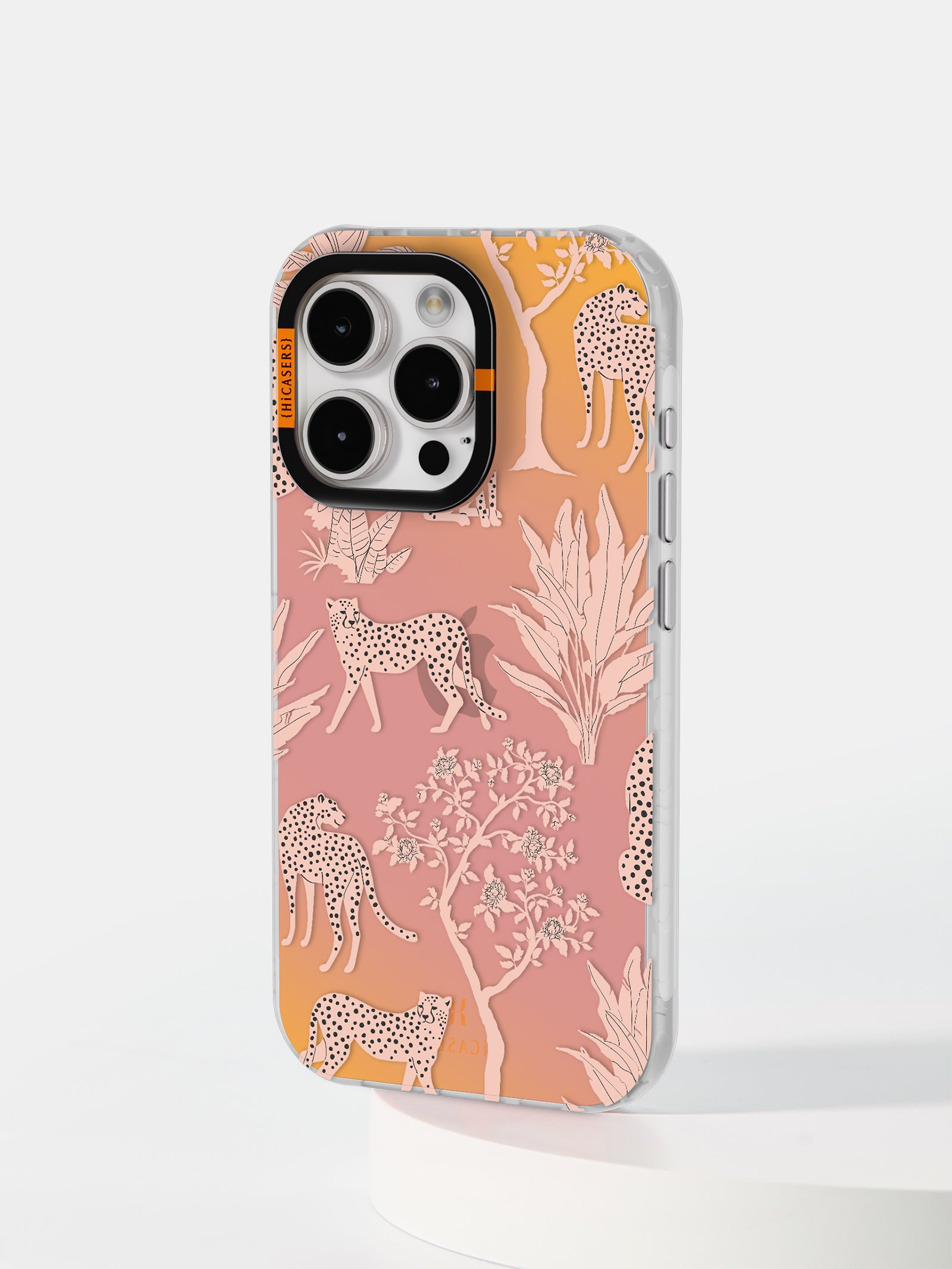 Jungle Cheetah Print Iridescent Phone Case in Pink - Perfect for iPhone & Samsung Galaxy, Stylish Protective Cover for Everyday Use & Travel