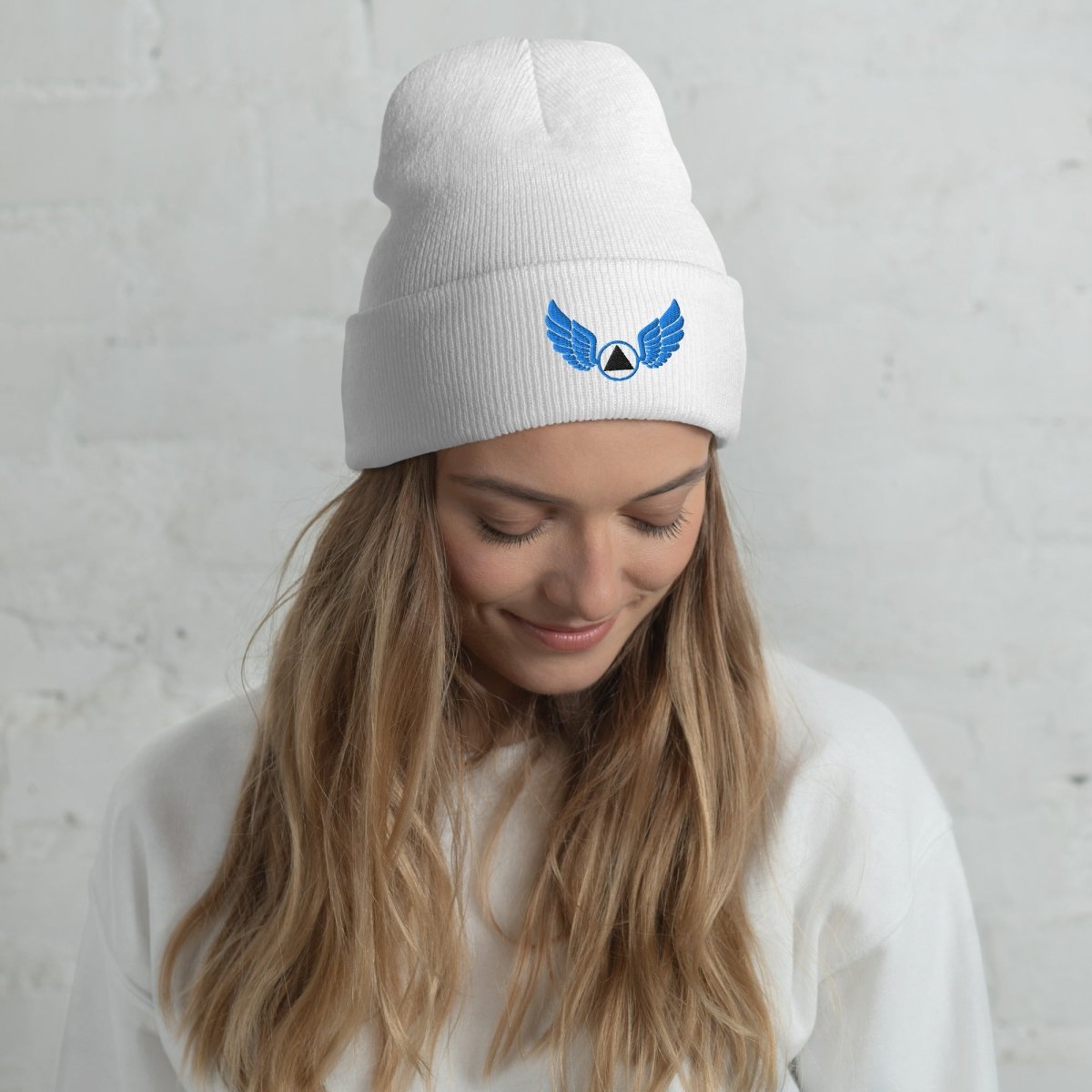 Wings of Recovery Embroidered Cuffed Beanie Hat - Soft Winter Knit Cap for Men & Women - Perfect for Cold Weather, Outdoor Activities, and Cancer Awareness Support