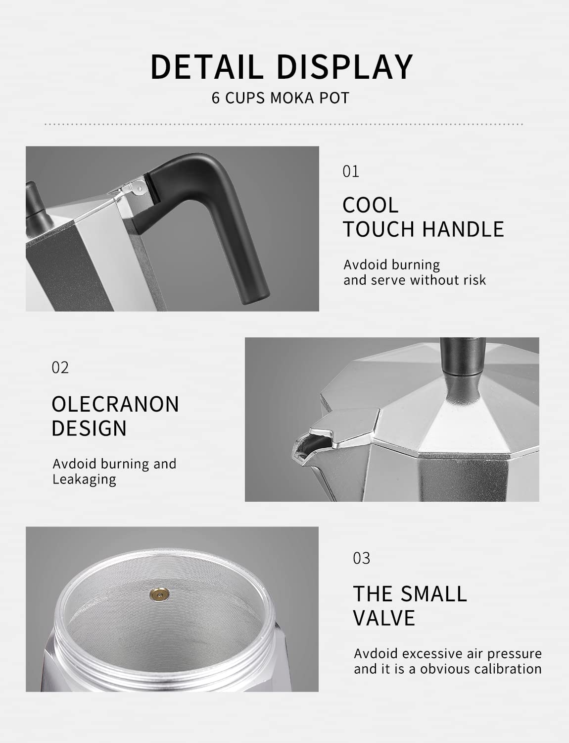 Yabano 9-Cup Stovetop Espresso Maker - Italian Moka Pot for Gas & Electric Stoves - Perfect for Espresso, Cappuccino & Latte at Home or Office
