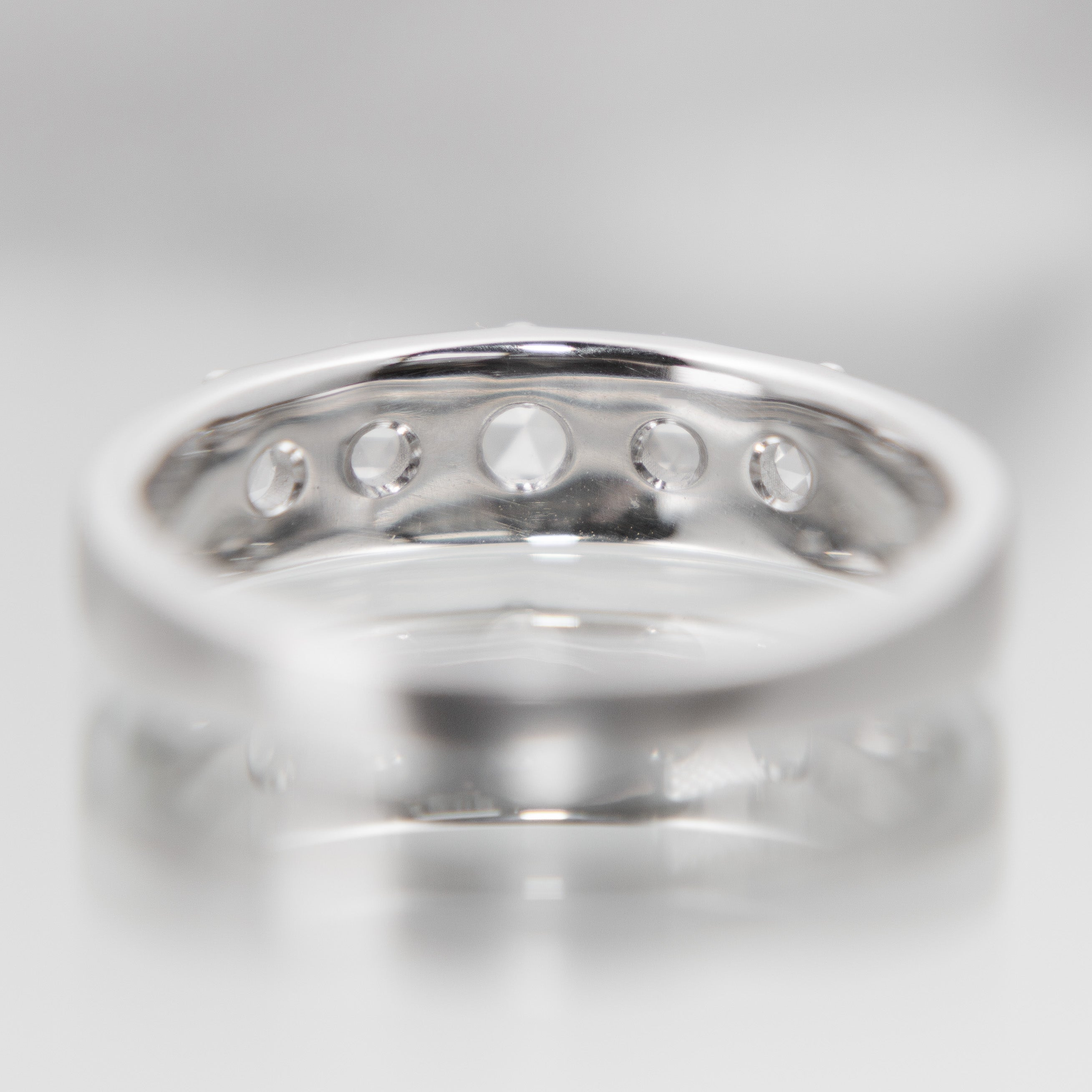 14K White Gold Cardinal Band Ring with Genuine Rose Cut Diamonds - Perfect for Anniversaries, Engagements & Special Occasions
