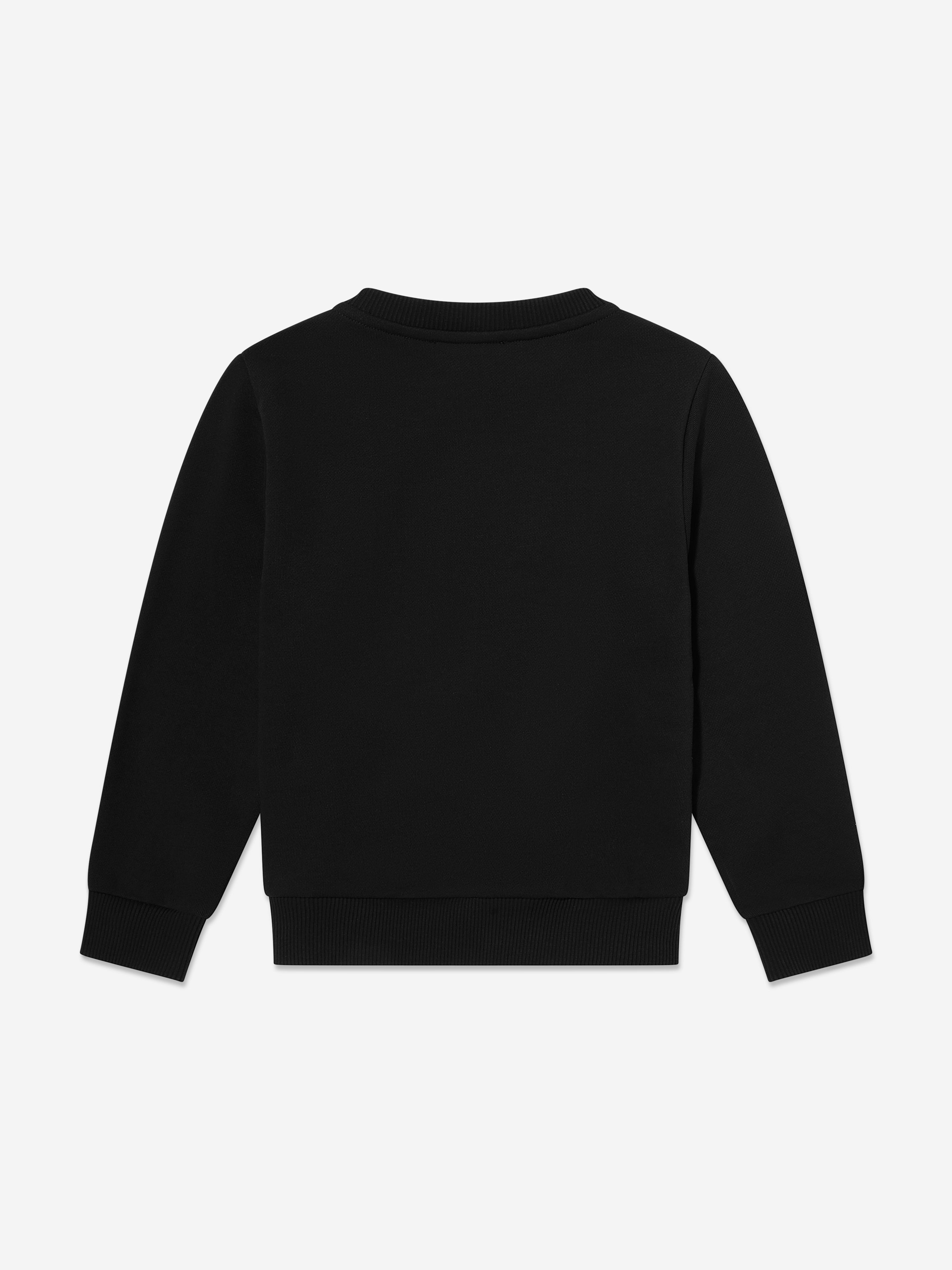 Balmain Kids Logo Sweatshirt - Black Cotton Pullover Hoodie for Boys & Girls | Casual Wear, School Outfits & Family Photos