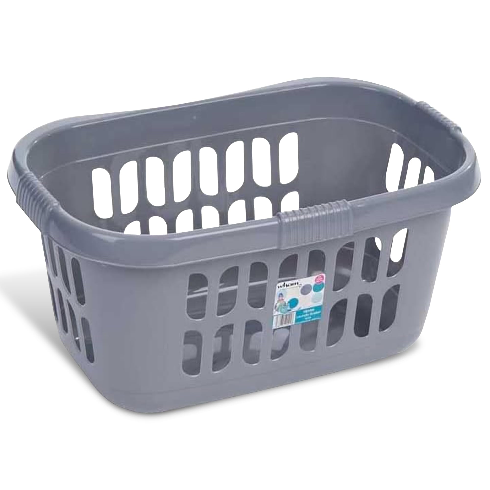 Large Plastic Laundry Basket with Comfortable Handles - Space Saving Storage Solution for Clothes, Bathroom & Household | Perfect for Laundry Room, Dorm, Apartment & Closet Organization