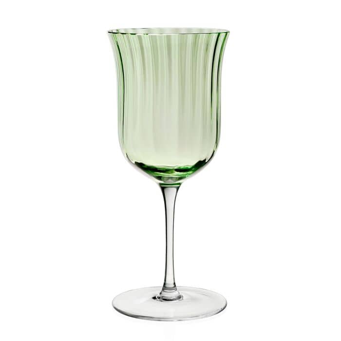 Corinne Green Water Goblet - Elegant Glass Drinking Cup for Wine, Juice & Cocktails - Perfect for Dinner Parties, Weddings & Home Decor