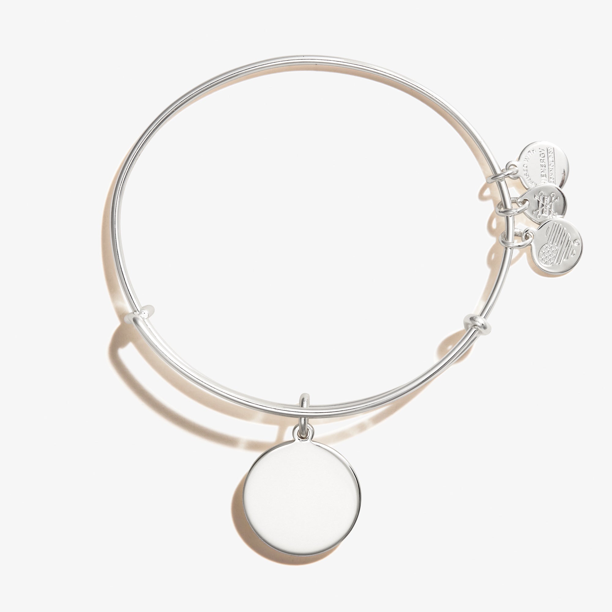 Elegant Circle Charm Bangle Bracelet for Women - Sterling Silver Minimalist Jewelry Gift for Her - Perfect for Everyday Wear & Special Occasions