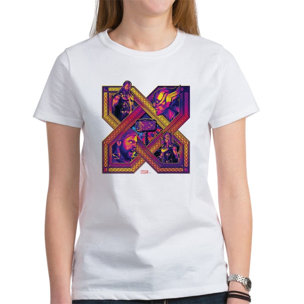 Thor and Mighty Thor Duo Women's Cotton T-Shirt - Soft Crew Neck Tee for Marvel Fans | Casual Wear, Cosplay & Superhero Outfits