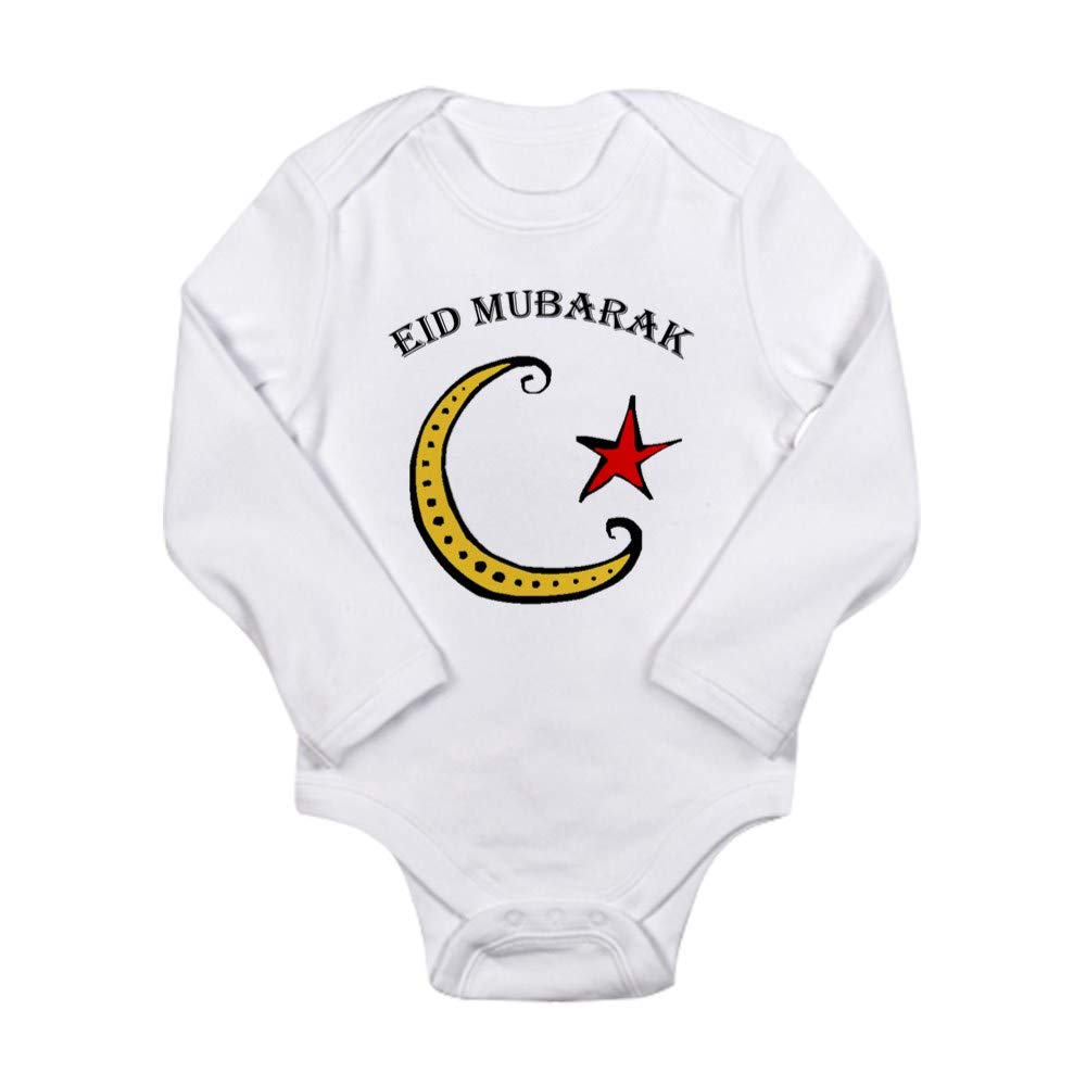 Eid Mubarak Baby Bodysuit - Cute Infant Creeper Outfit for Muslim Holiday Celebrations | Perfect for Eid al-Fitr & Eid al-Adha Festivities