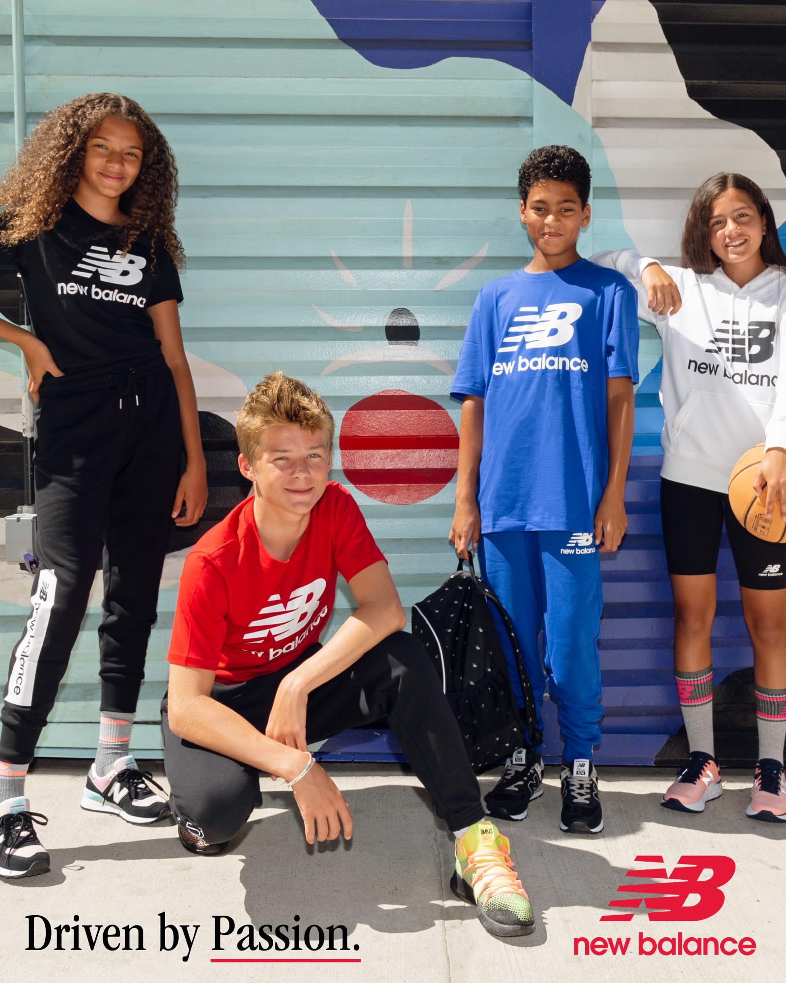 New Balance Boys' Cotton Core Stacked Logo Athletic T-Shirt - Youth Crewneck Short Sleeve Tee (Sizes 8-20) - Perfect for School, Sports & Casual Wear