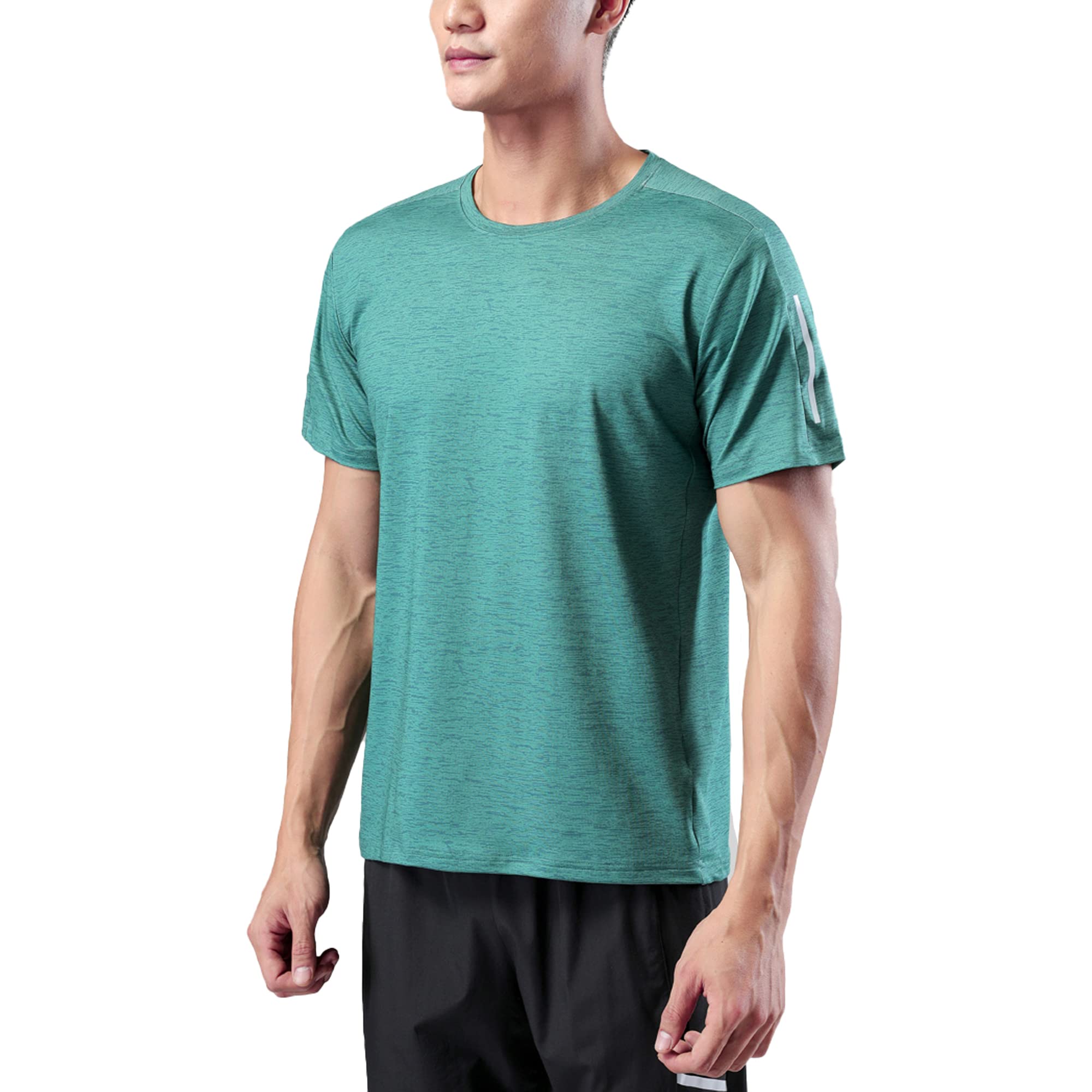 Men's Summer Slim Fit Moisture Wicking Active Athletic Short Sleeve Crew T-Shirt - Lightweight Quick Dry Workout Shirt for Running, Gym & Outdoor Sports