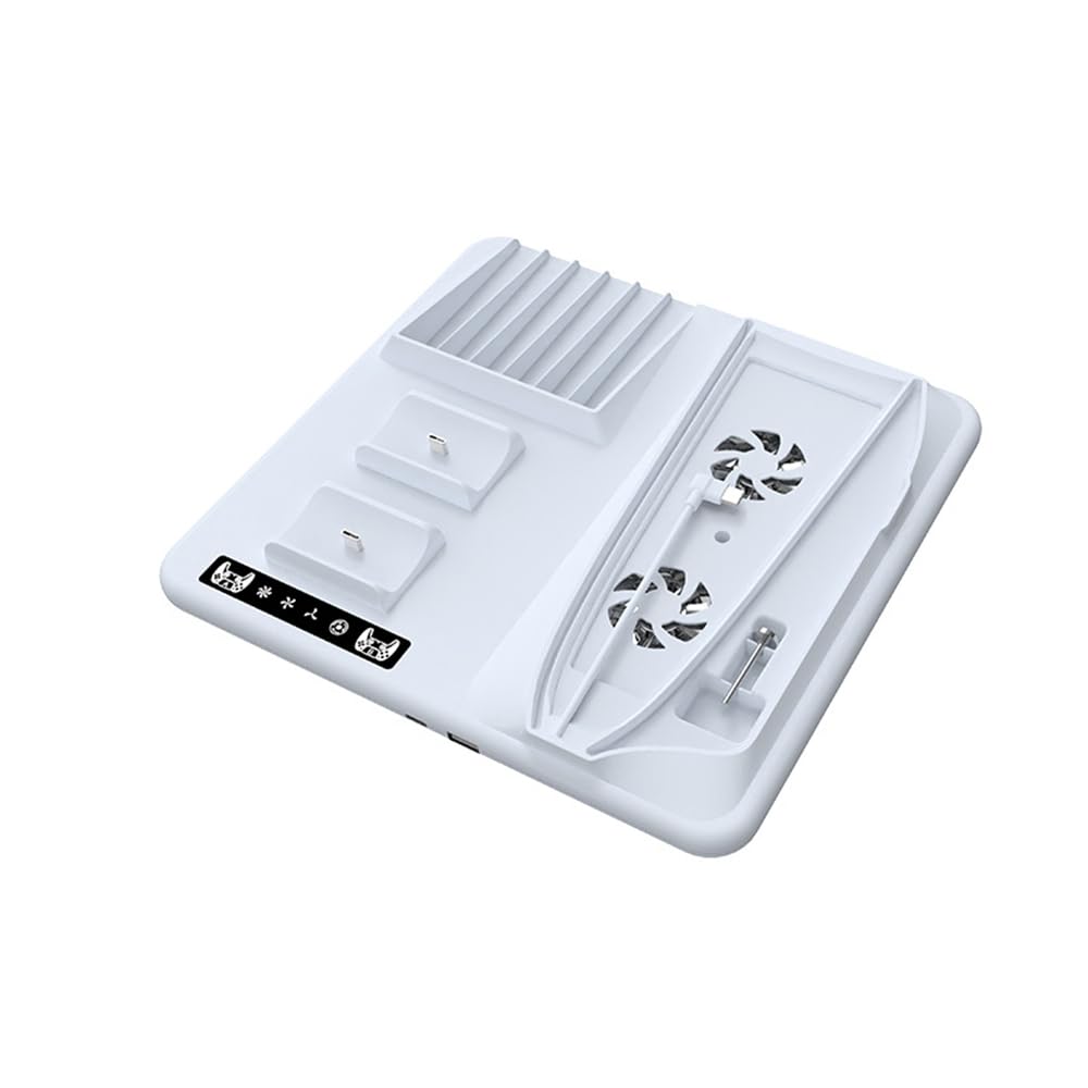 PS5 Slim Cooling Station with Dual Controller Charger & 6 Game Disc Slots - Perfect for Gaming Setups & Organized Playstation Accessories