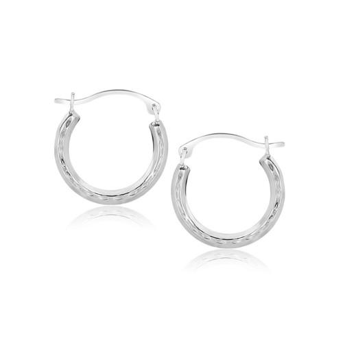 10K White Gold Fancy Hoop Earrings for Women - Elegant Dangle Hoops for Parties, Weddings & Everyday Wear