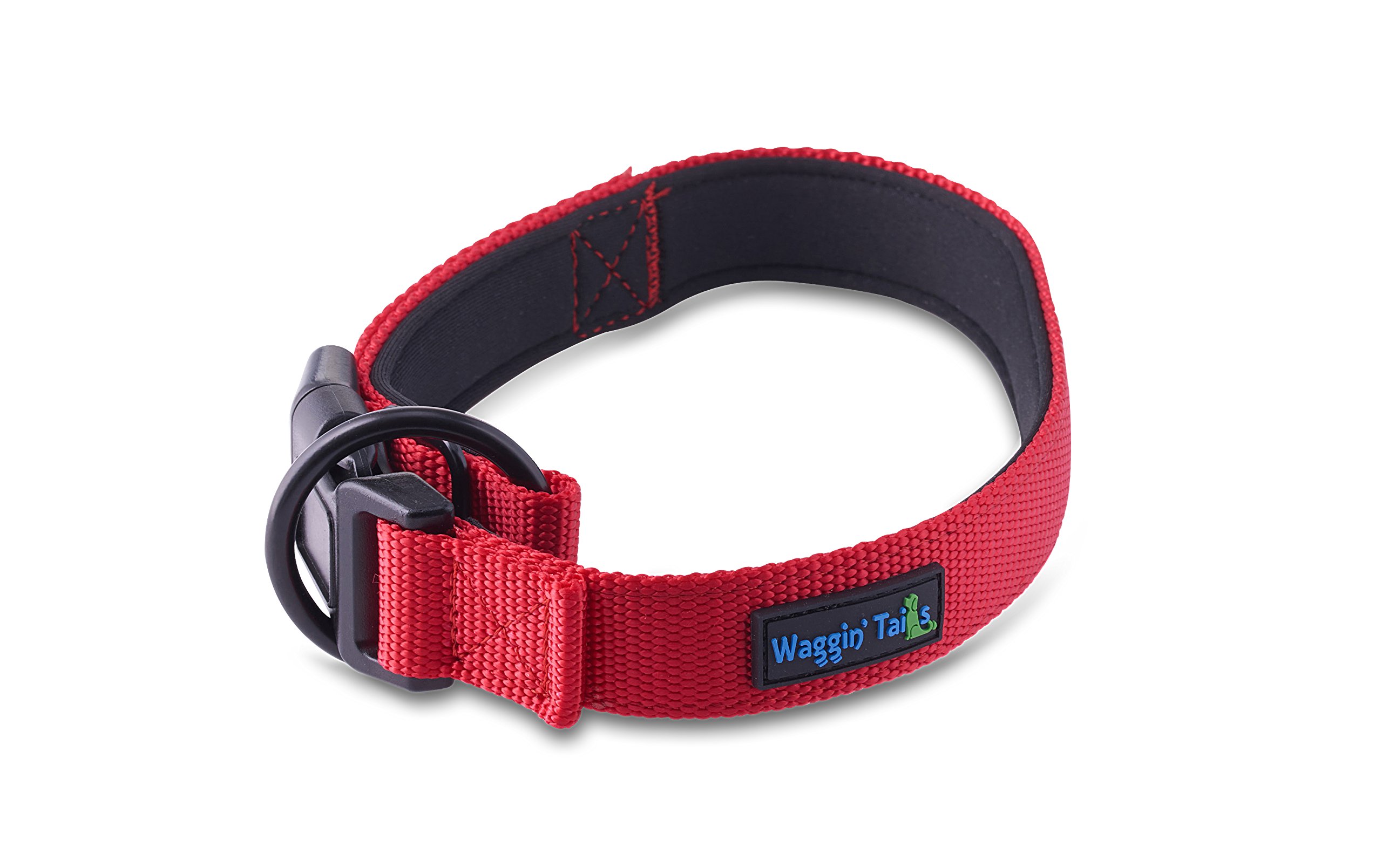 Premium Neoprene Padded Dog Collar - Classic Comfort Nylon Collar for Small, Medium, Large & XL Dogs | Adjustable, Durable & Soft Pet Collar for Daily Walks, Training & Outdoor Adventures - by Wagtime Club