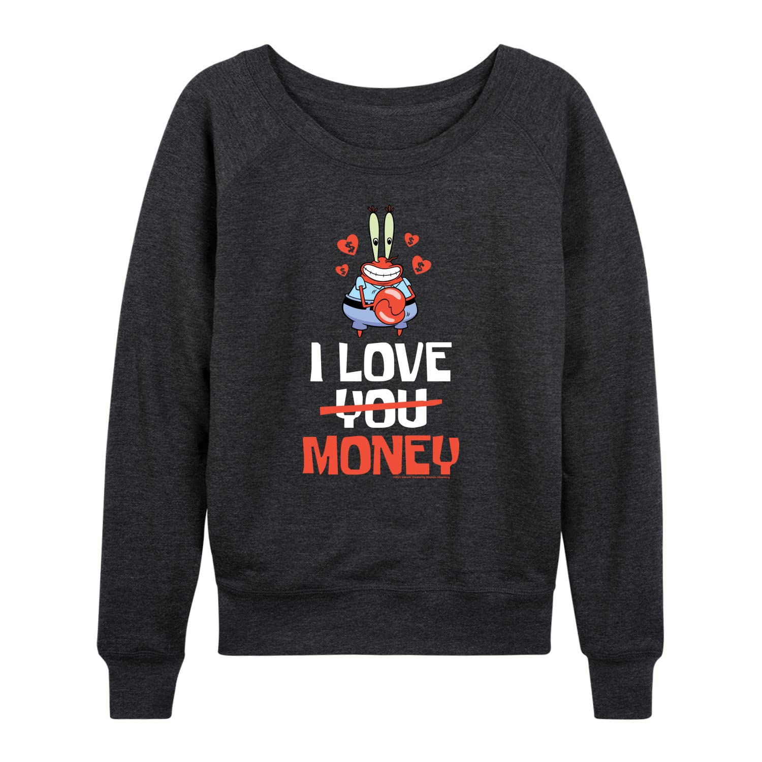 HYBRID APPAREL SpongeBob SquarePants Valentine's Day Hoodie - Women's Lightweight French Terry Pullover Sweatshirt - Cute Cartoon Gift for Her, Cozy Lounge Wear & Casual Outfit