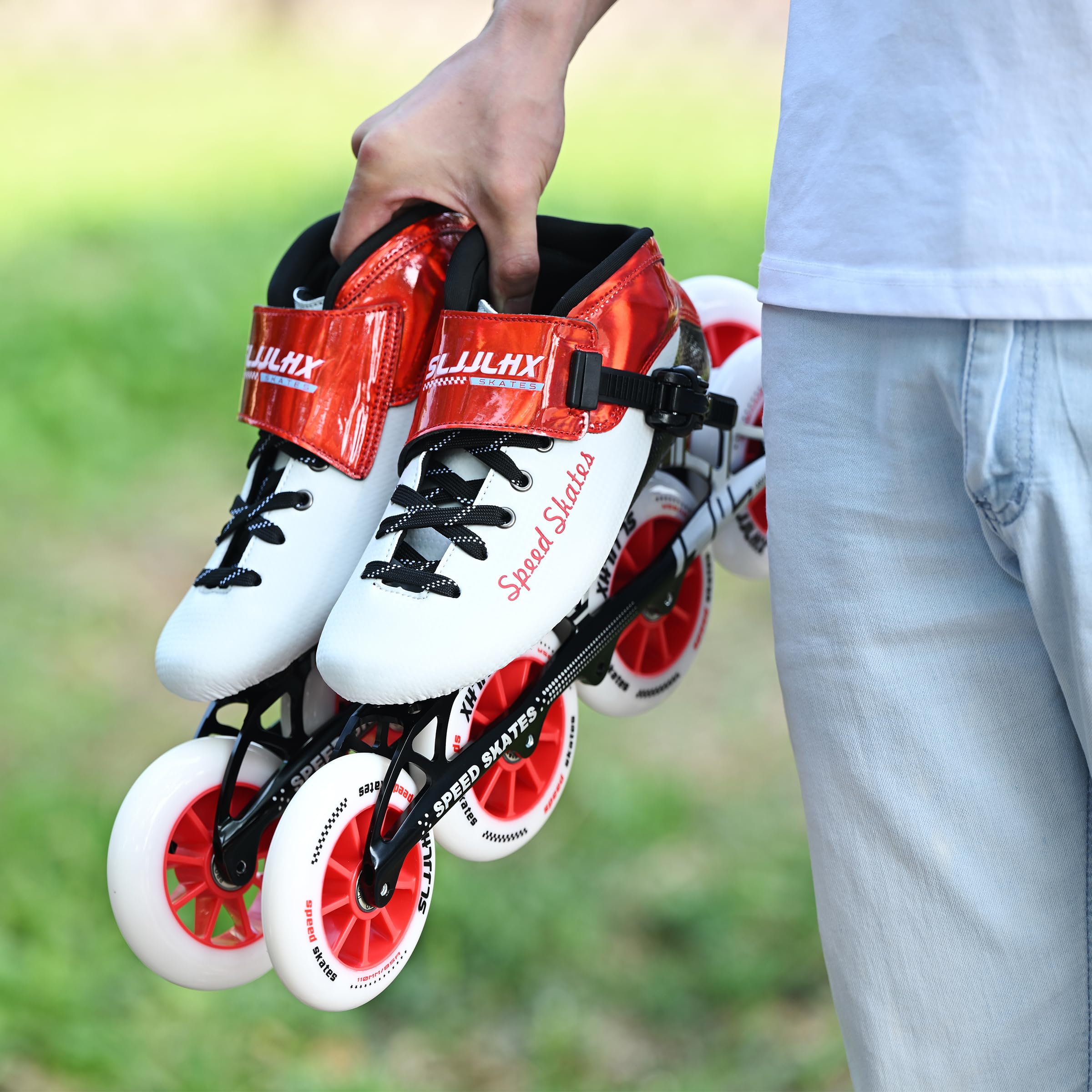 Professional Carbon Fiber Inline Speed Skates for Men & Women - High Performance Fitness Racing Rollerblades - Unisex Adult Skates for Outdoor Training, Competition & Fitness Workouts