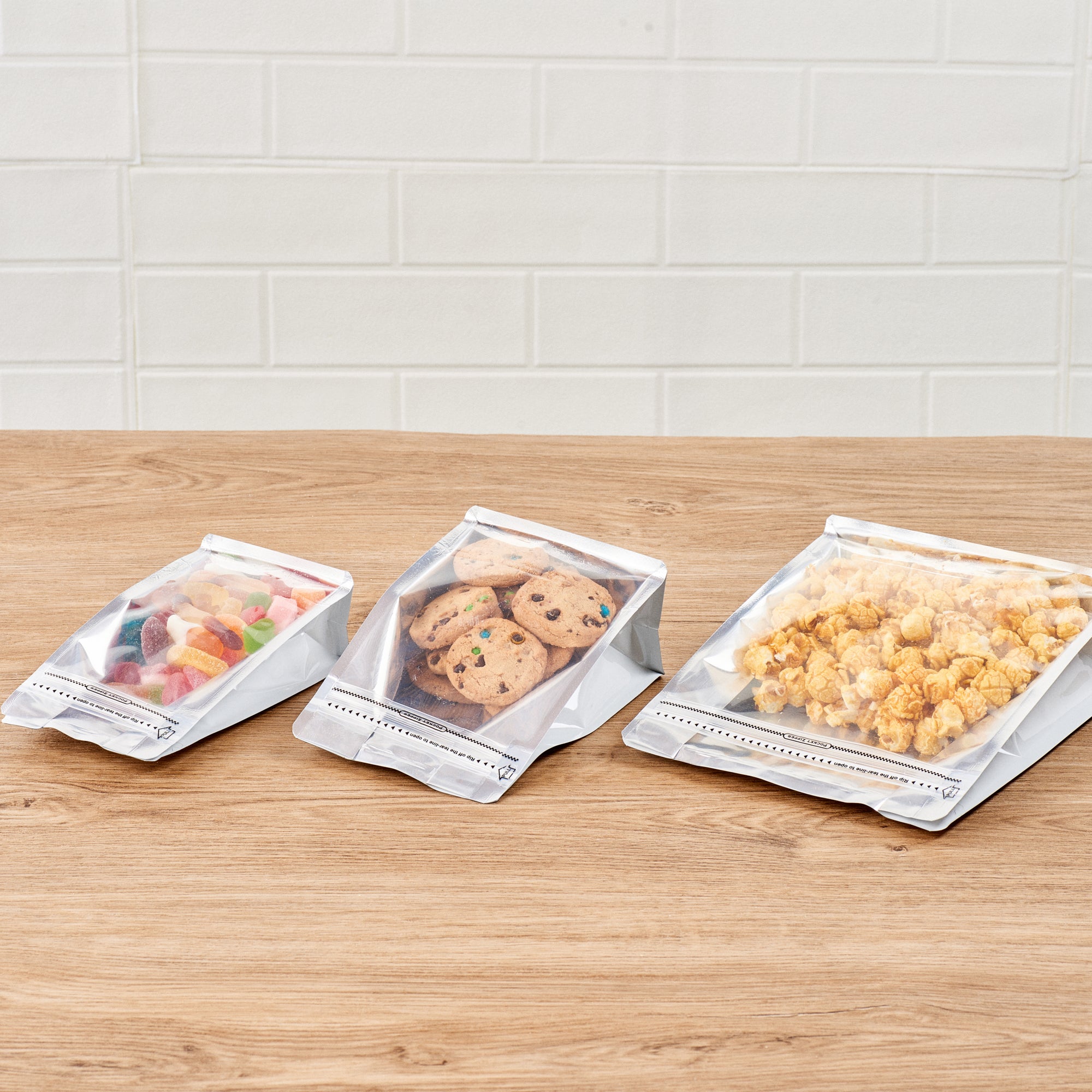 White Plastic Small Snack Bags with Double Seal & Rip Lock - Heat Sealable 8x4x2.5 Inches (100 Count) - Perfect for School Lunches, Party Favors & Food Storage