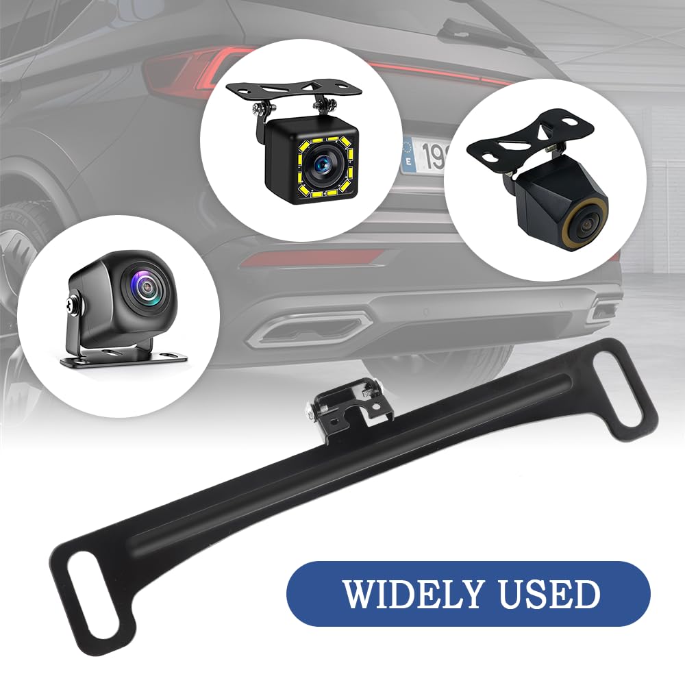 Universal Car Backup Camera License Plate Mount Kit - Rear View Dash Cam Bracket for Vehicles & Trucks | Easy Installation for Parking Safety & Blind Spot Monitoring