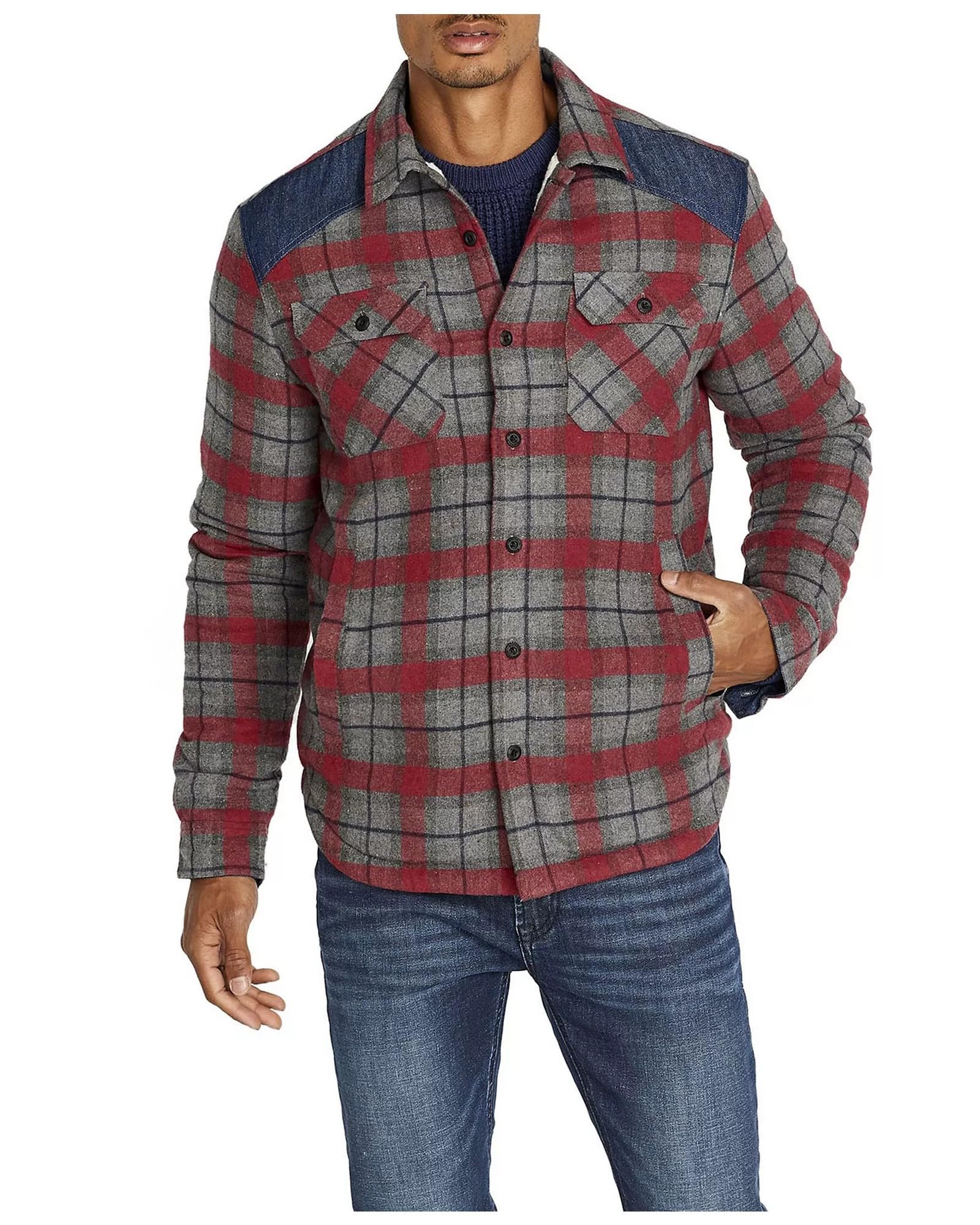 Buffalo David Bitton Men's Casual Button-Down Shirt - Slim Fit Long Sleeve Dress Shirt for Work & Business - Perfect for Office, Date Night & Formal Occasions