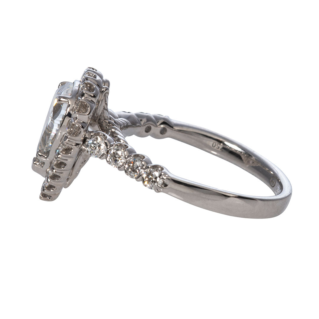 2.22 Carat L'Amour Crisscut Pear Diamond Halo Engagement Ring for Women - Perfect for Proposals, Anniversaries & Bridal Jewelry