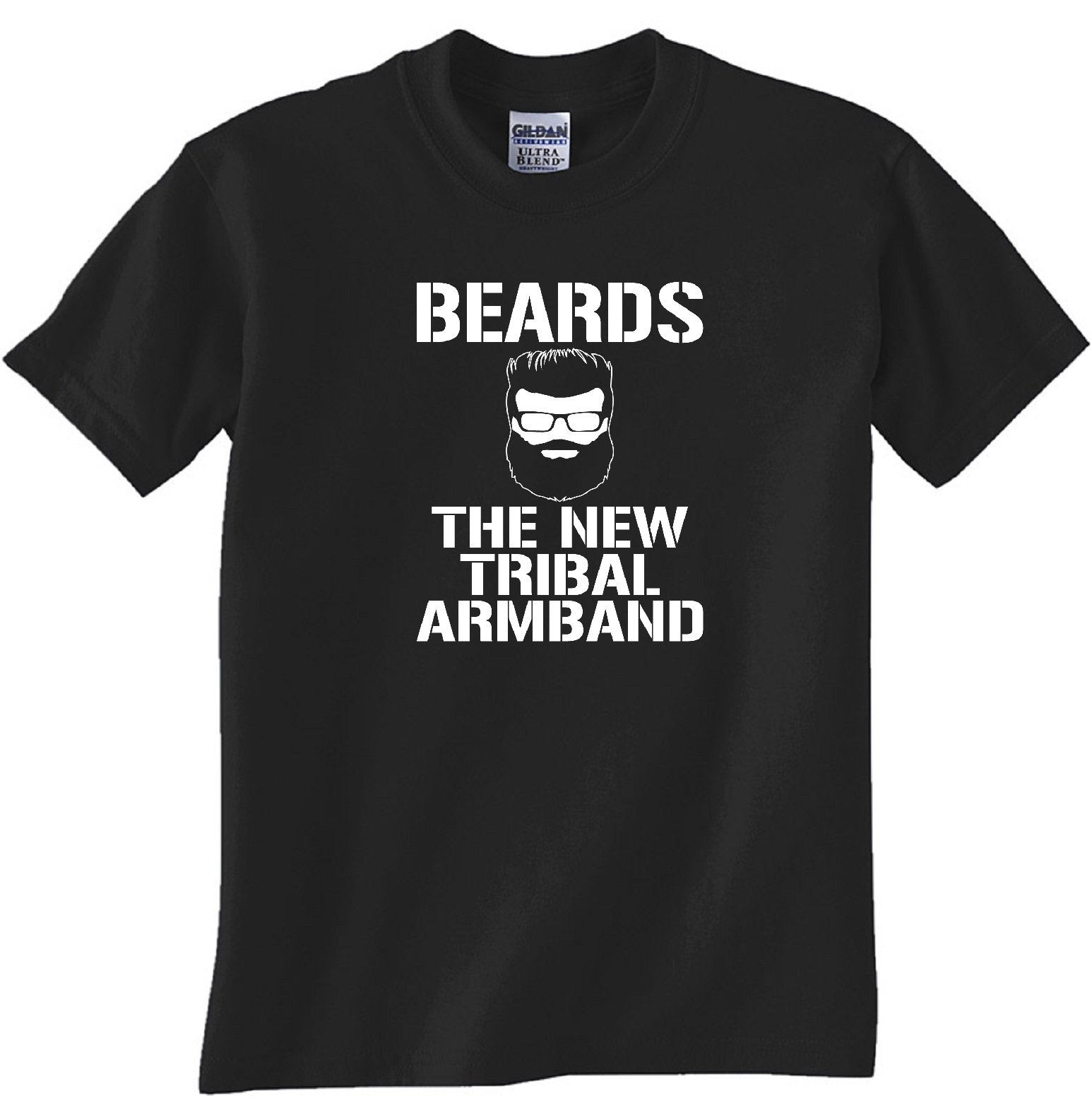 STUFF WITH ATTITUDE Men's Tribal Armband Black Graphic T-Shirt | Cool Beard Design for Casual Wear & Street Style
