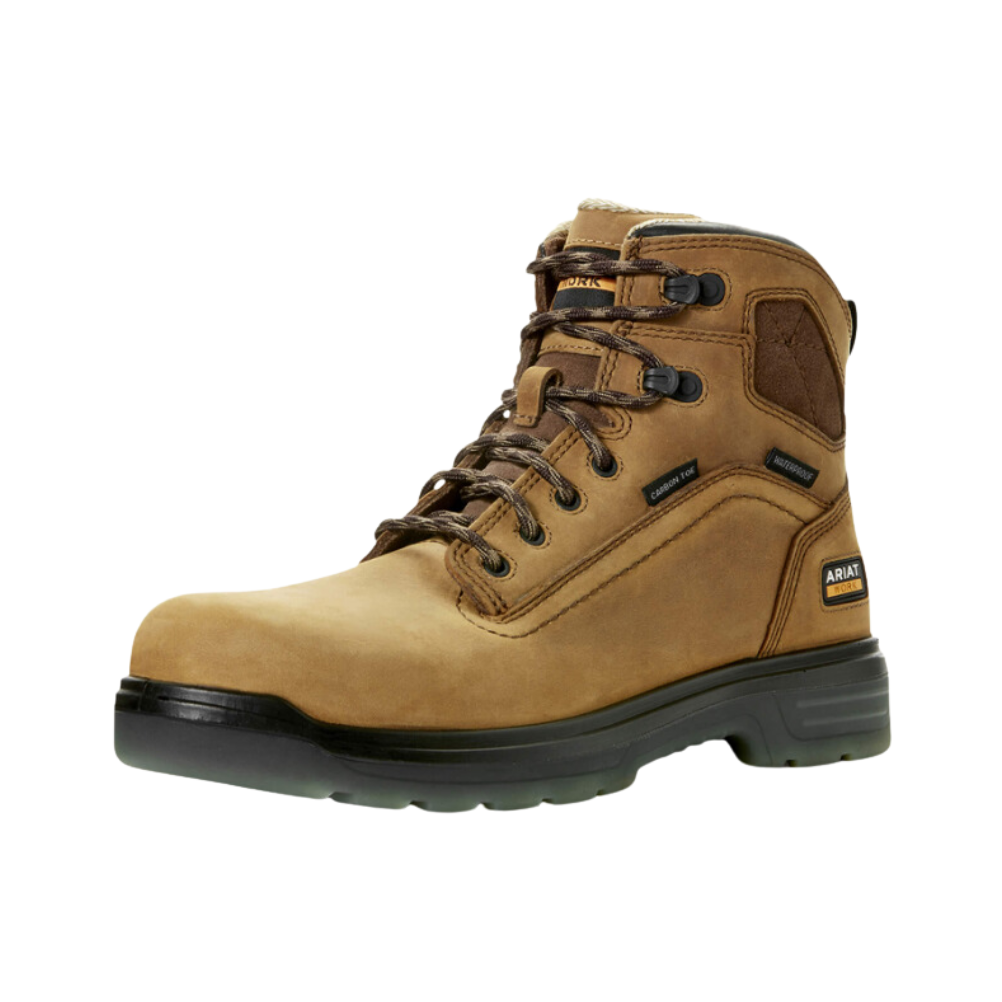 Men's Turbo 6 Waterproof Work Boots with Carbon Toe - Aged Bark (2E Wide Width) - Durable Safety Shoes for Construction, Landscaping & Outdoor Work
