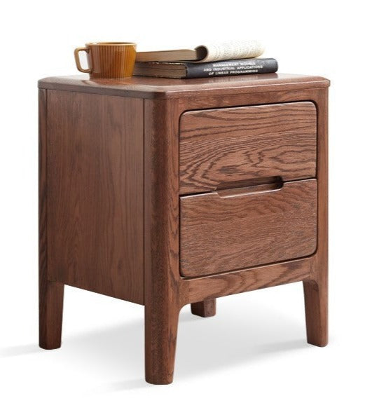 Solid Oak Wood Nightstand - Sturdy Bedside Table with Drawer for Bedroom, Living Room, or Guest Room - Perfect for Storage and Decor