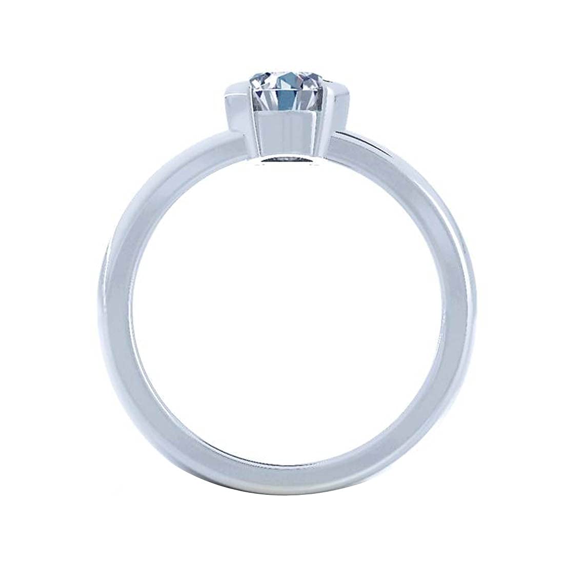 1.00ct Round Simulated Diamond Solitaire Engagement Ring - 14k Gold Plated Sterling Silver Wedding Band for Women - Anniversary, Proposal, Promise Ring - Perfect for Everyday Wear & Special Occasions